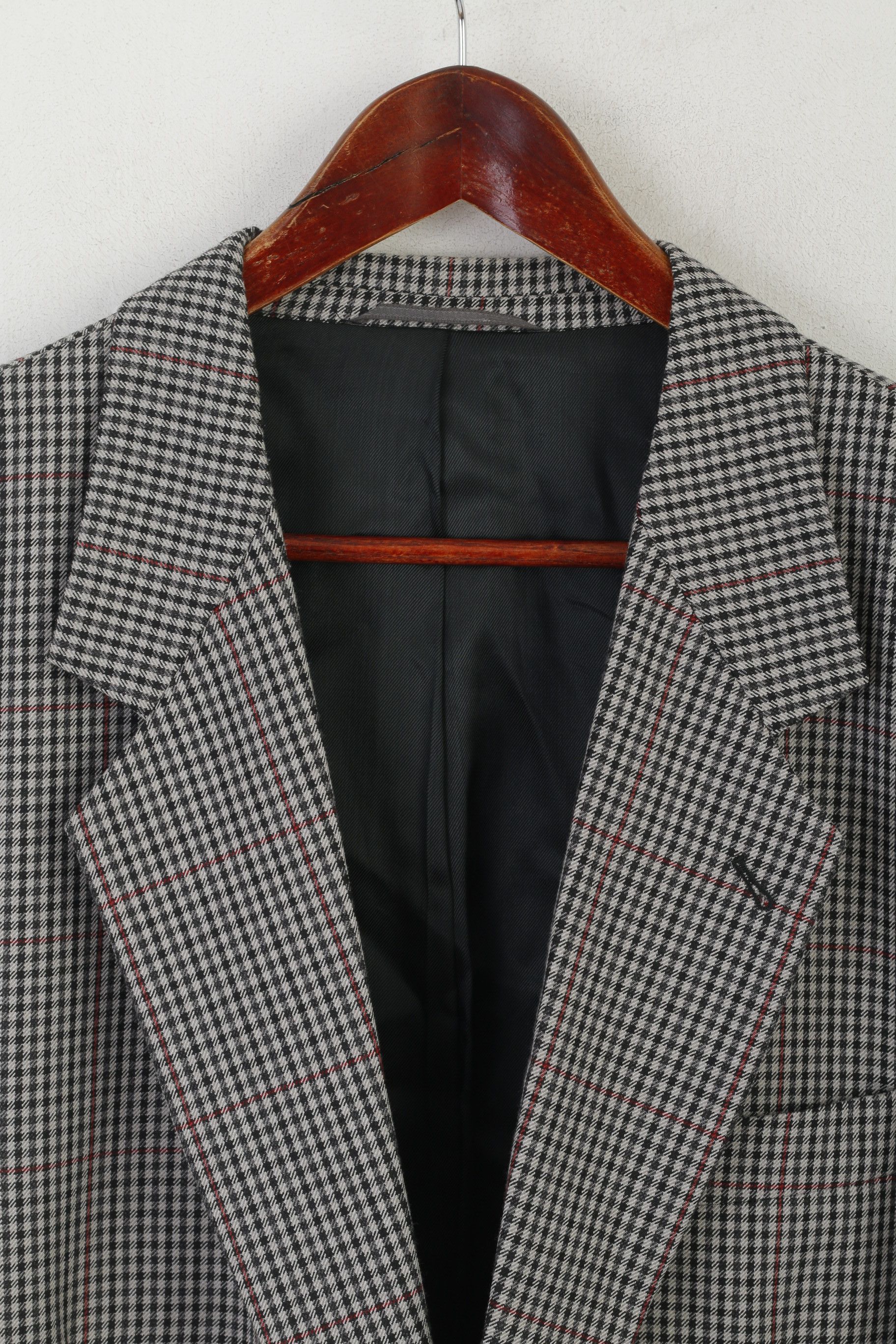 Vintage Skopes Men 54 XXXL Blazer Gray Herringbone 8104 Size 54L - 3 Thumbnail