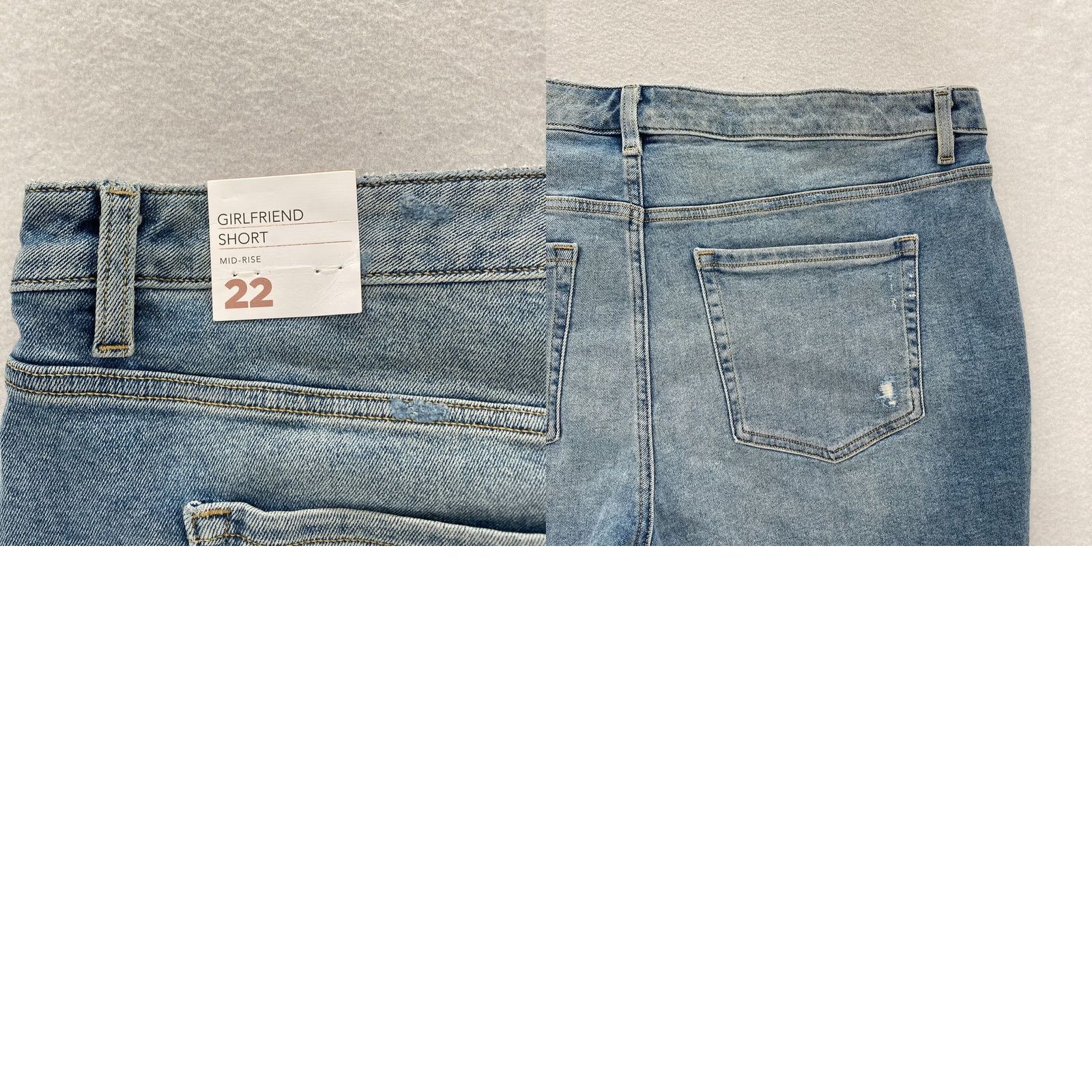 Vintage Lane Bryant Girlfriend Jean Shorts Women's 22 Blue Stretch Denim Magic Waistband Size 40" / US 18 - 9 Thumbnail