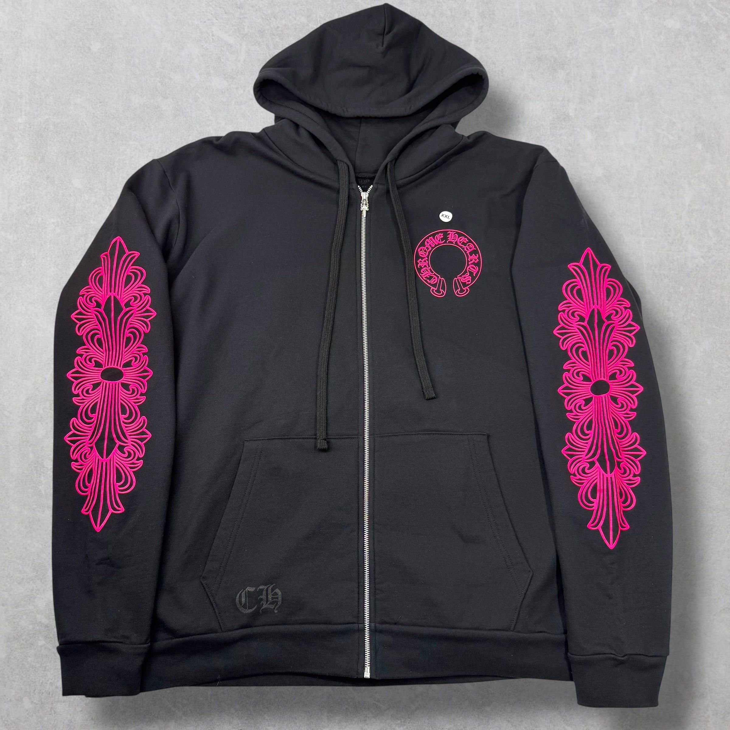 Chrome Hearts Chrome Hearts pink blue horseshoe hoodie | Grailed