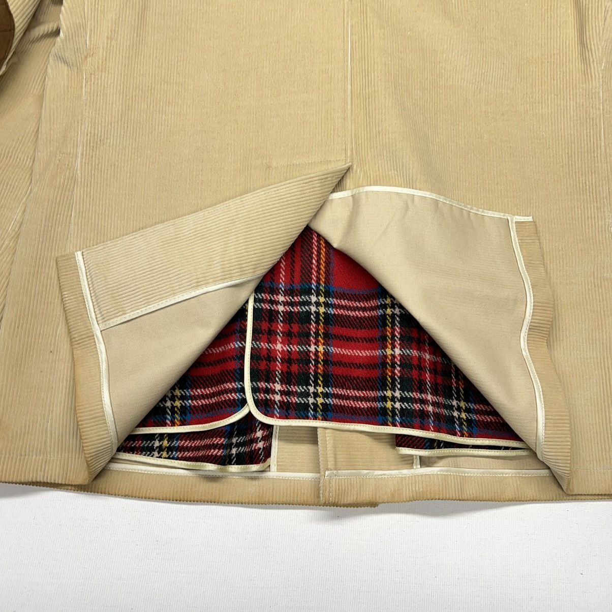Vintage × Woolrich Woolen Mills VTG Woolrich Jacket Coat Corduroy Wool Lined Plaid Beige Size US S / EU 44-46 / 1 - 16 Thumbnail