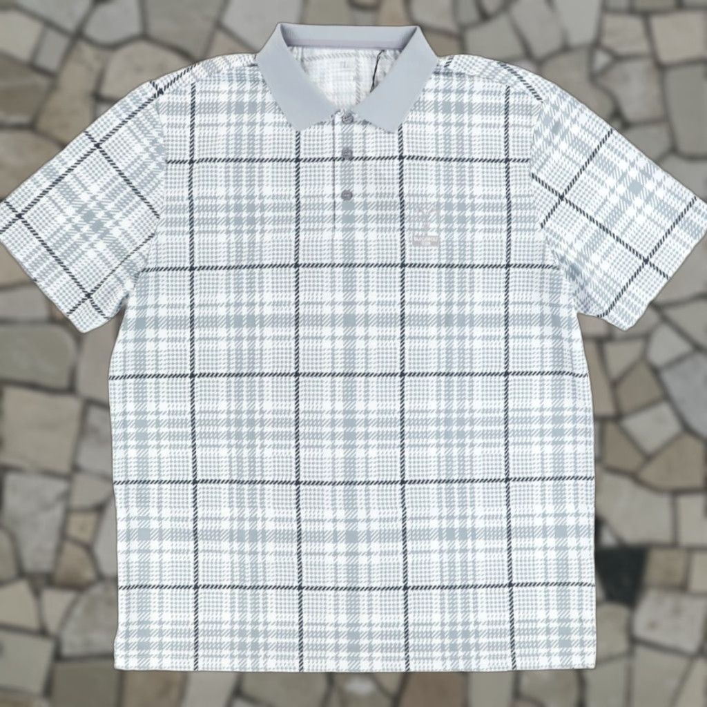 Vintage Sligo Blackwolf Run Houndstooth Stretch Polyester Plaid Polo Shirt Gray Men's L Size US L / EU 52-54 / 3 - 1 Thumbnail