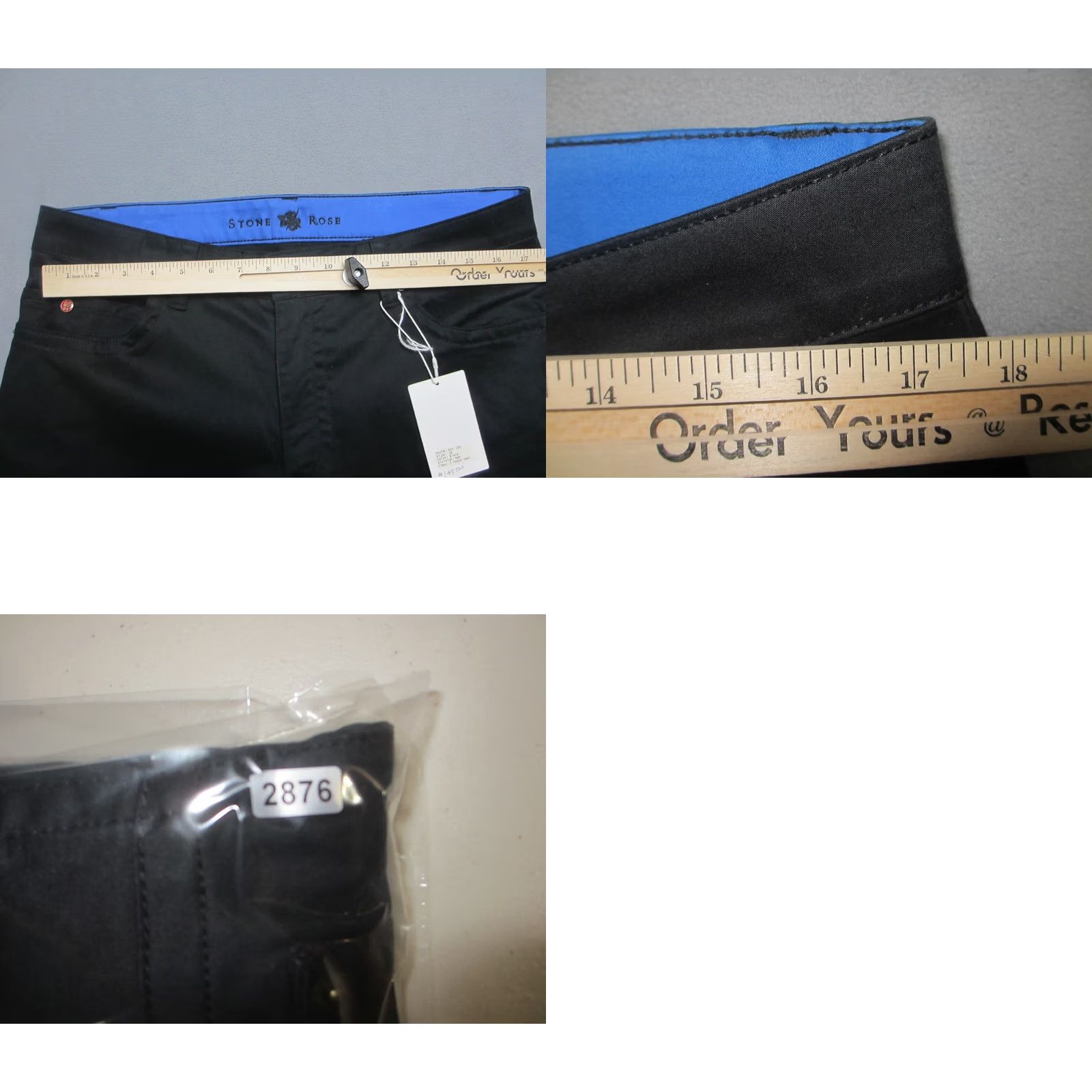Vintage Stone Rose Chino Pants Mens 36 Black Stretch Casual 5 Pockets Mid Rise Slim Fit Size US 36 / EU 52 - 9 Thumbnail
