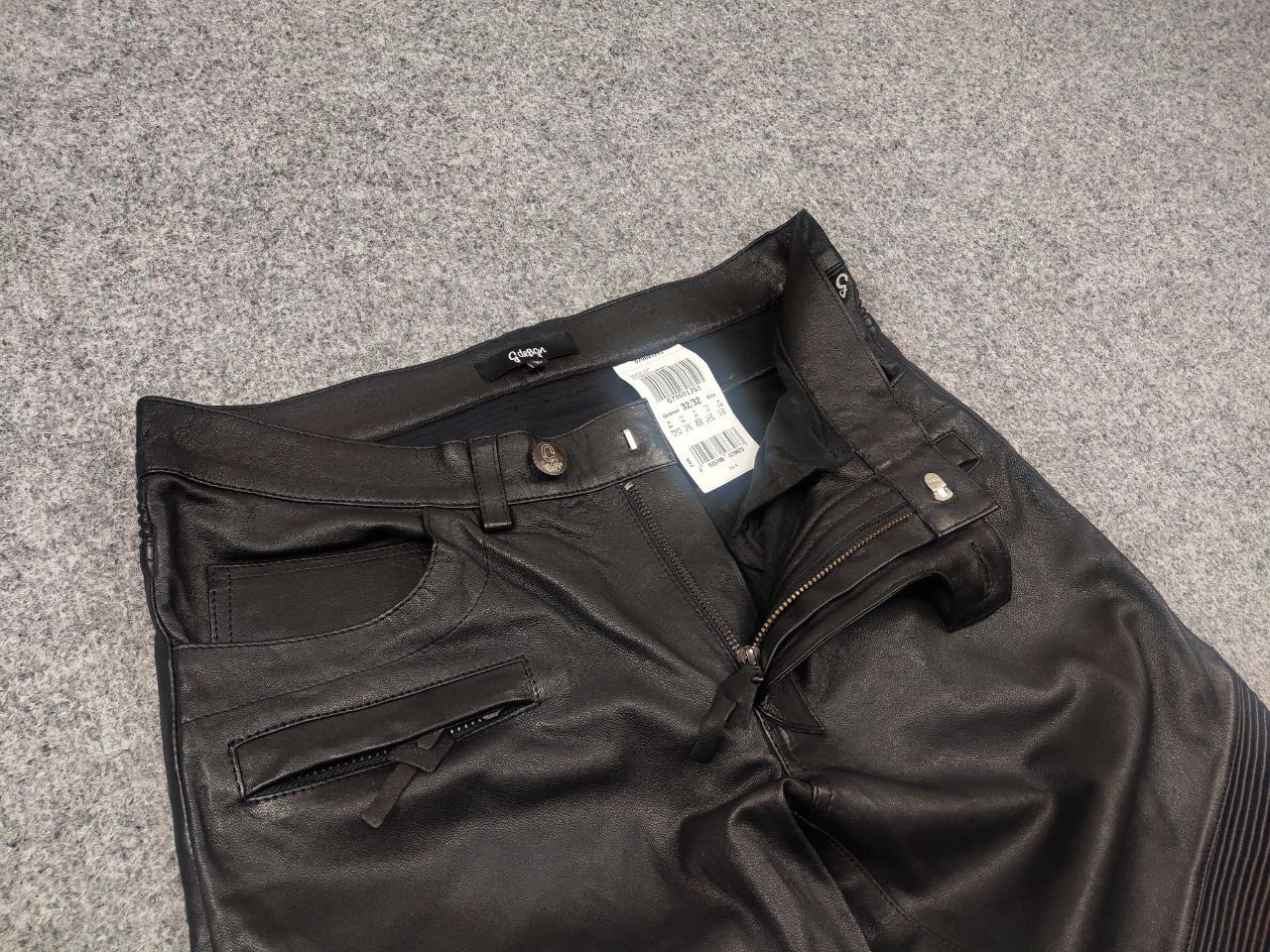 Japanese Brand Gardeur Design Perfect leather Pants Balmain Biker style Size US 32 / EU 48 - 16 Thumbnail