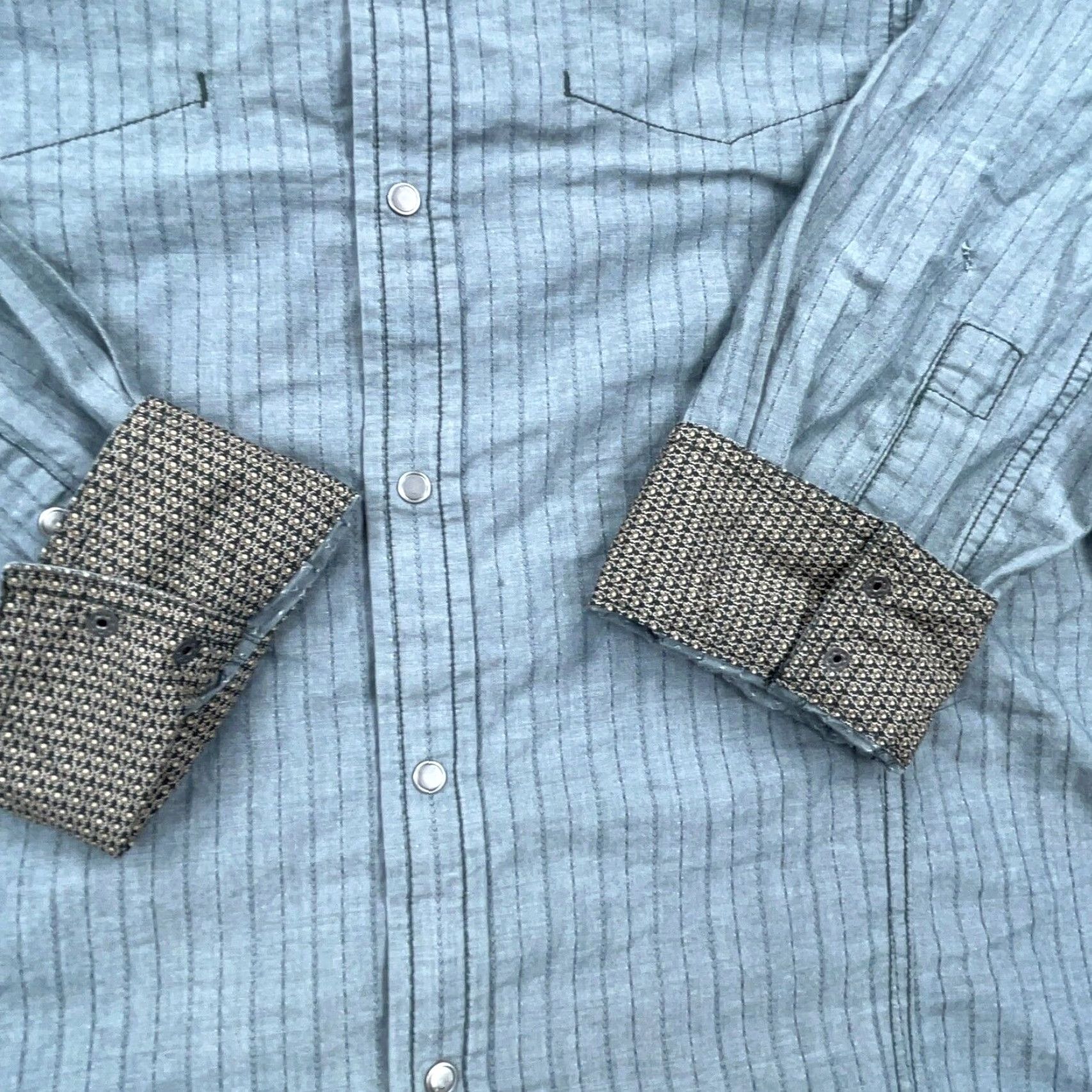 Prana prAna Slim Fit Button-Up Shirt Men Large Gray Long Sleeve Casual Dress Size 42R - 6 Thumbnail
