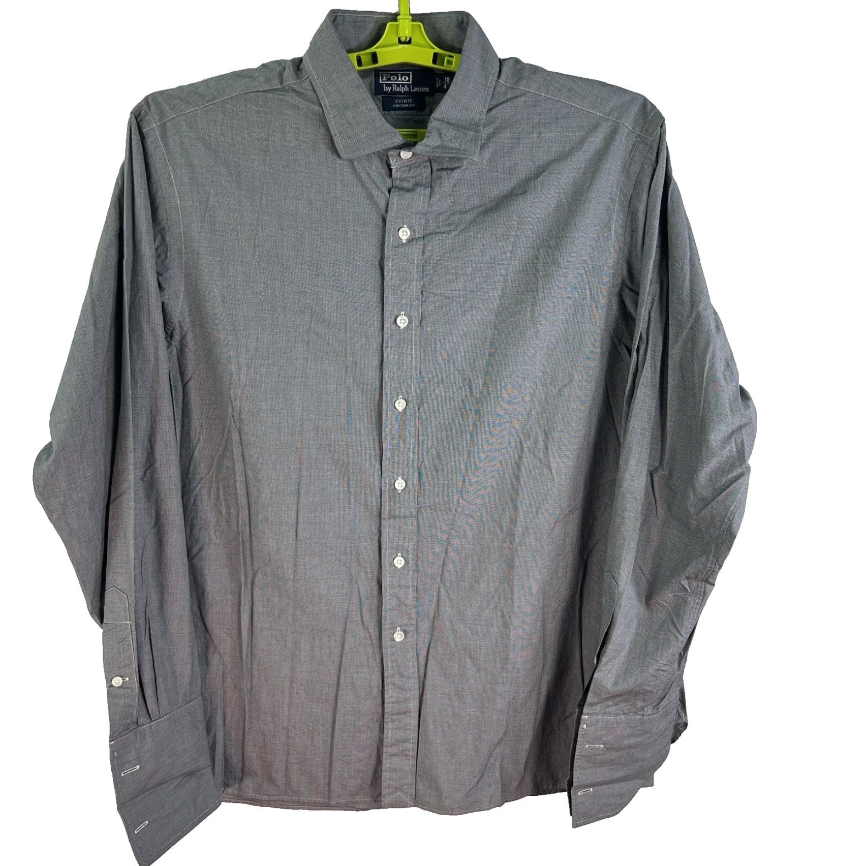 Ralph Lauren VINTAGE Polo Ralph Lauren Estate Custom Barrel Cuff Houndstooth Shirt Mens 18 /46 Gray Size US XXL / EU 58 / 5 - 2 Thumbnail