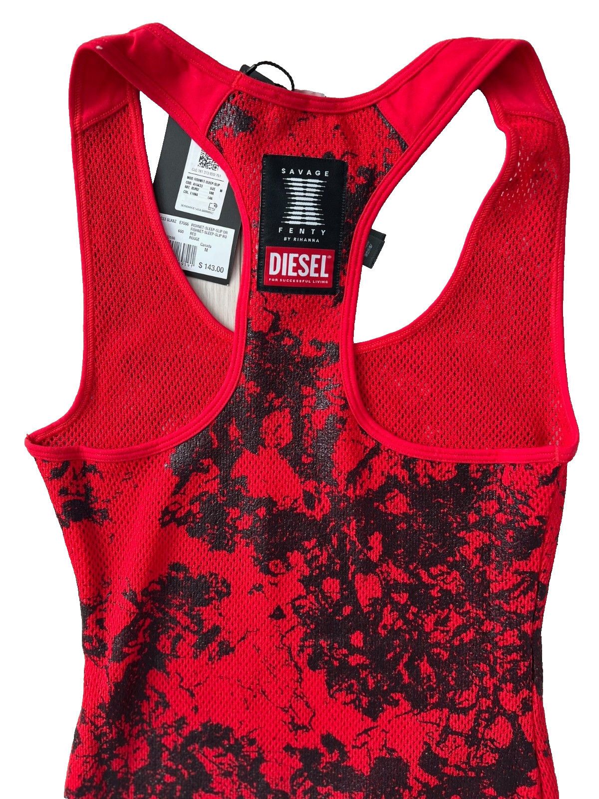 Diesel Diesel x Savage Fenty Rihanna Fishnet Sleep Slip Dress Red M Size M / US 6-8 / IT 42-44 - 7 Thumbnail