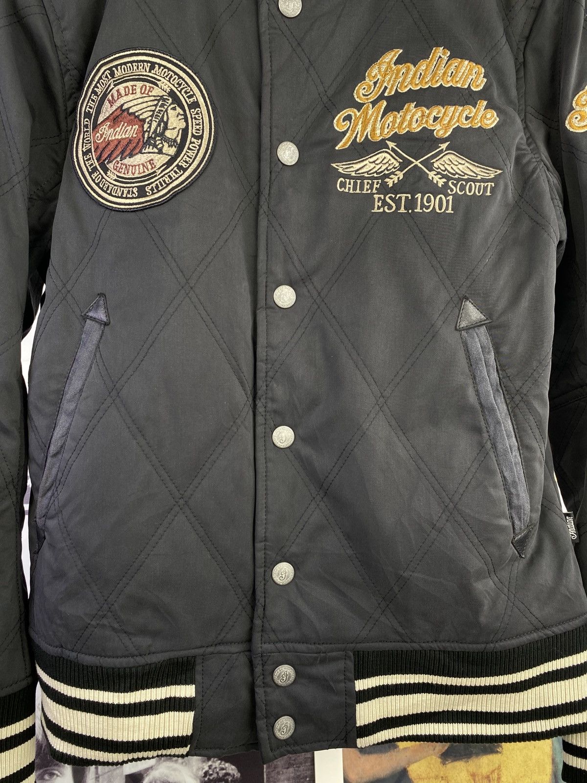 Indian Motorcycle Indian Motorcycle “Road Master” Black Stadium Jacket Size US M / EU 48-50 / 2 - 9 Thumbnail