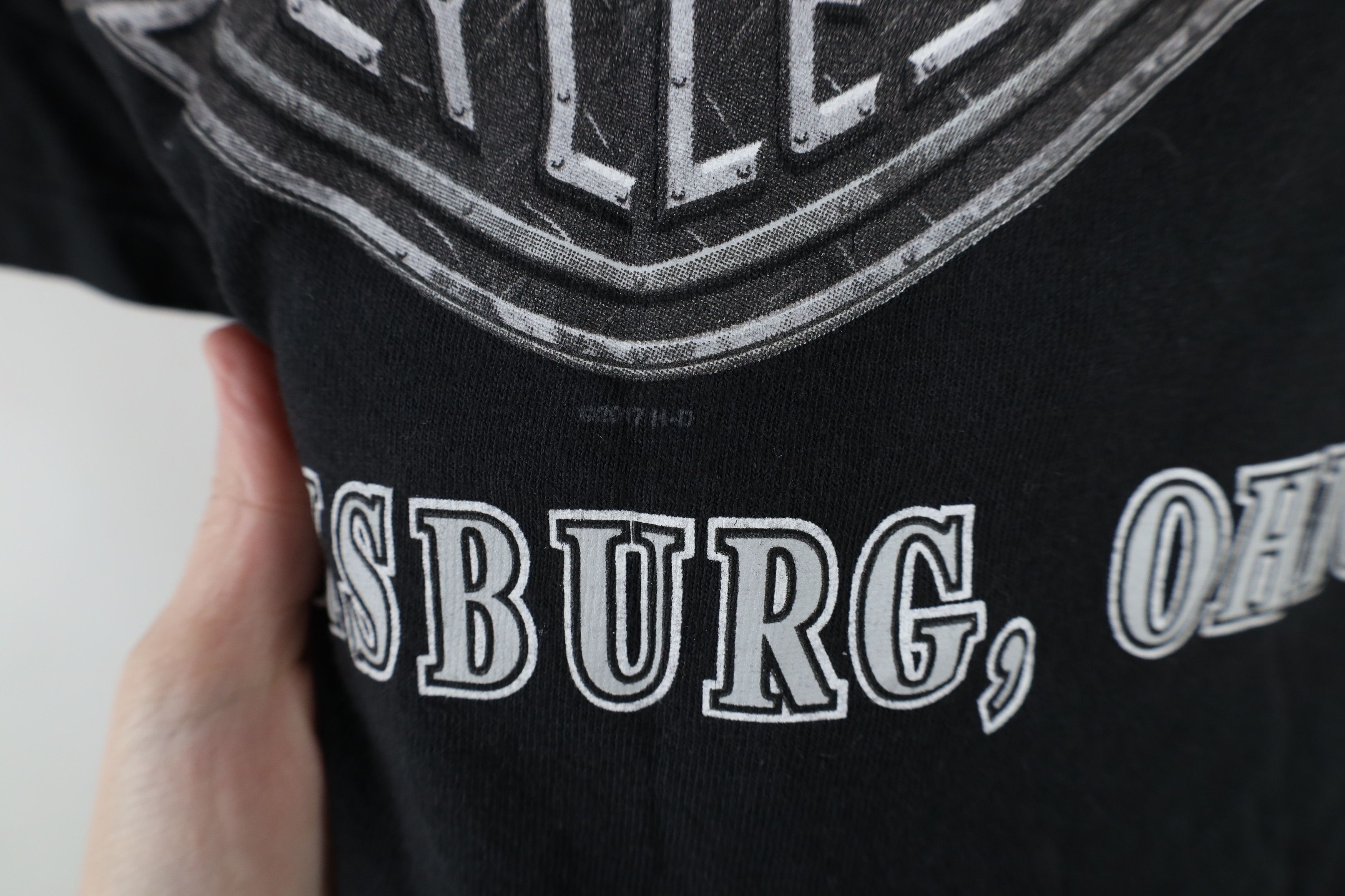 Harley Davidson × Vintage Vintage Y2K Harley Davidson Spell Out Chalk T-Shirt Black Size US L / EU 52-54 / 3 - 11 Thumbnail