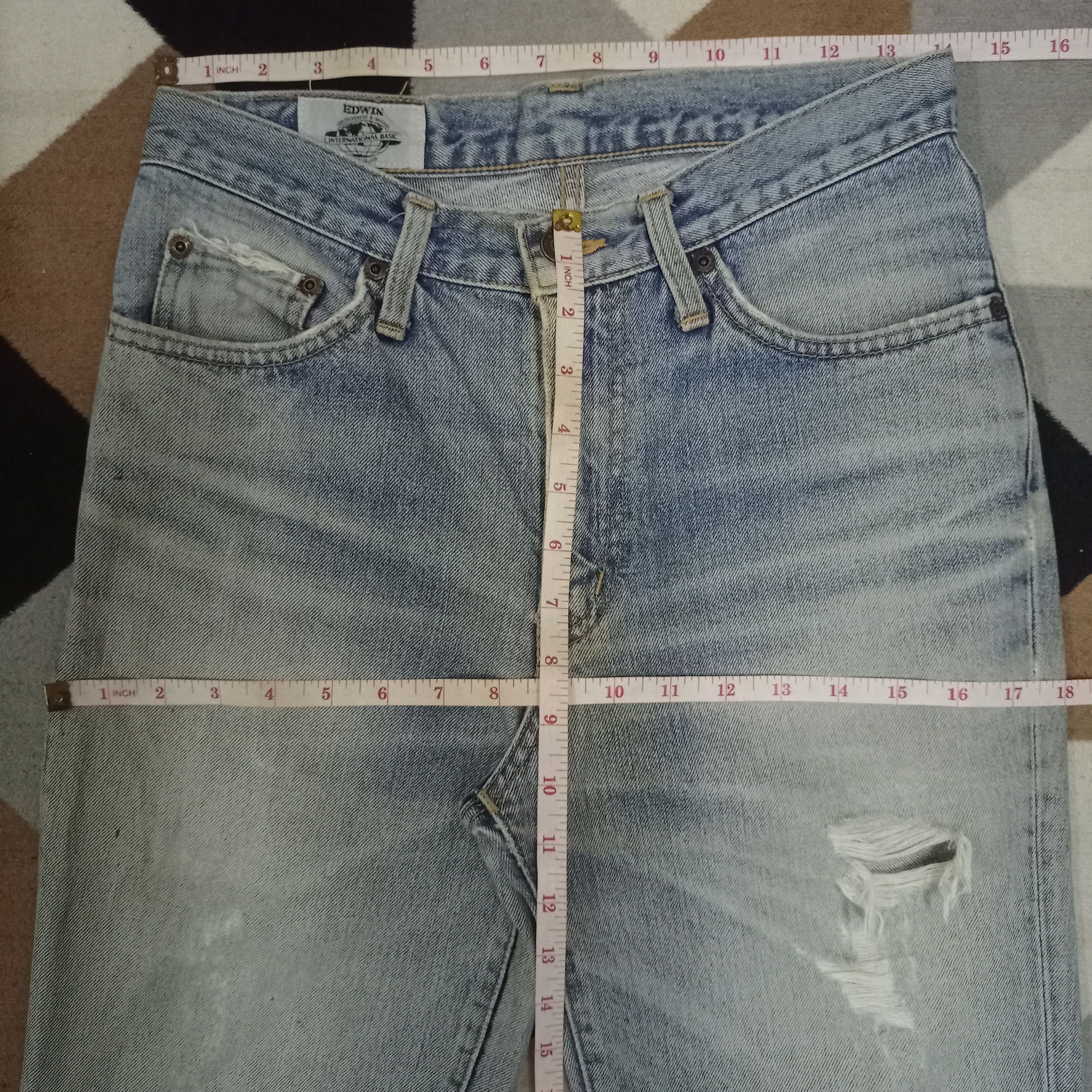 Edwin × Japanese Brand Vintage Japanese Edwin Blue Wash Straight Jeans 28x29 Size US 28 / EU 44 - 10 Thumbnail