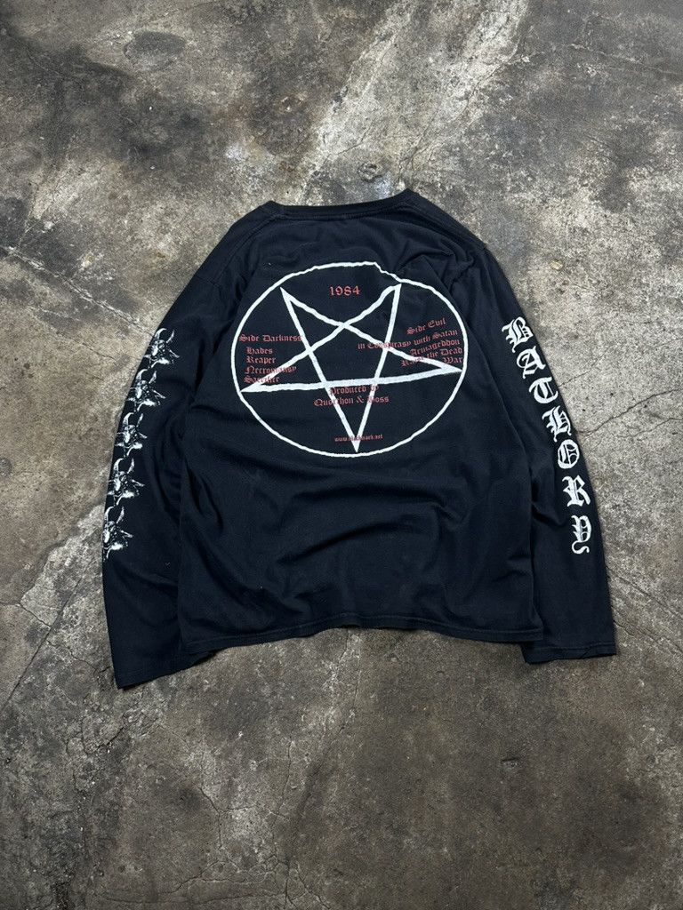 Band Tees 2009 Bathory Black Metal Goat Satan Vintage Longsleeve Size US S / EU 44-46 / 1 - 2 Thumbnail
