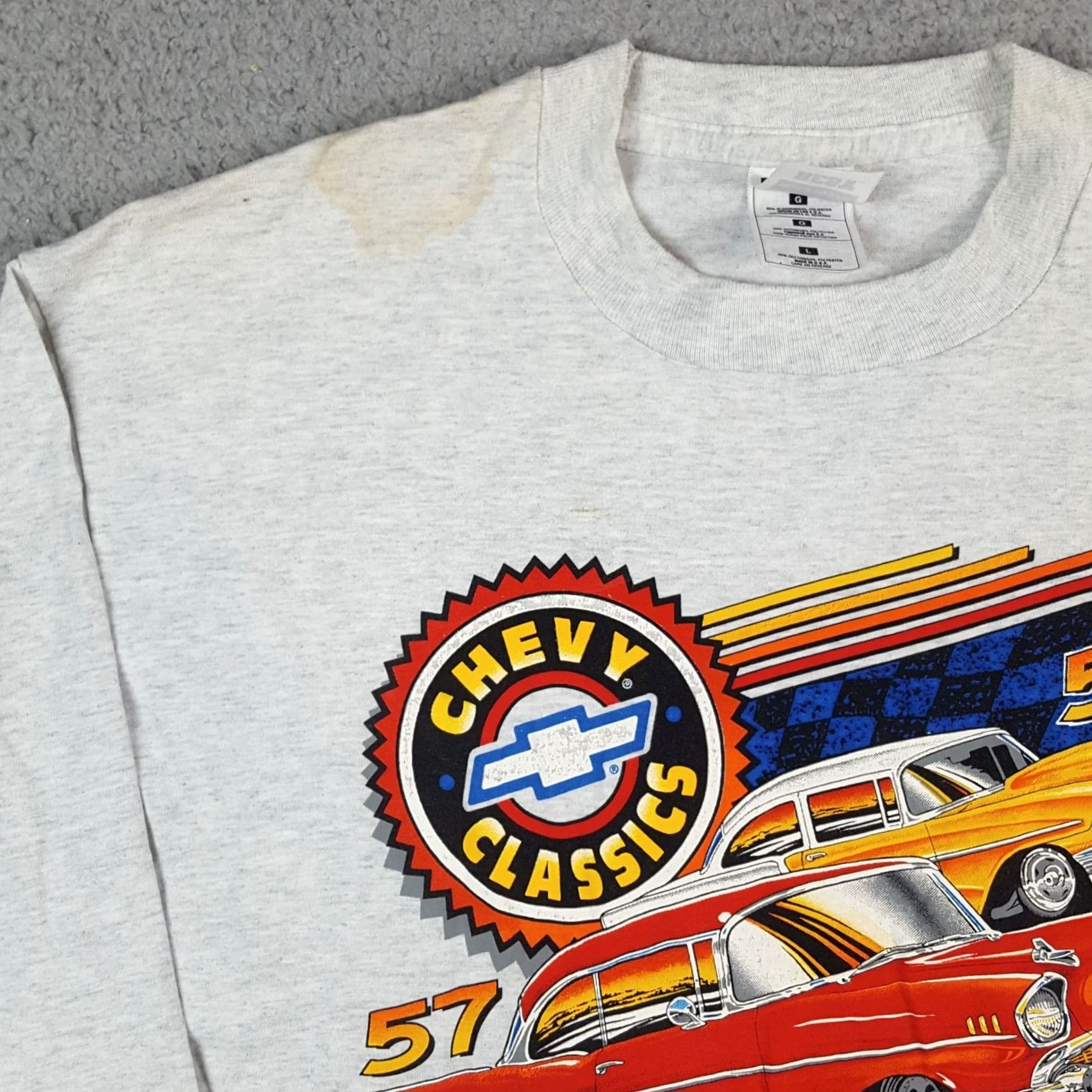 NASCAR Vintage Chevrolet T-Shirt Men XL Gray Car NASCAR Chevy Embroidered Logo 90s 2000s Retro Size US XL / EU 56 / 4 - 4 Thumbnail