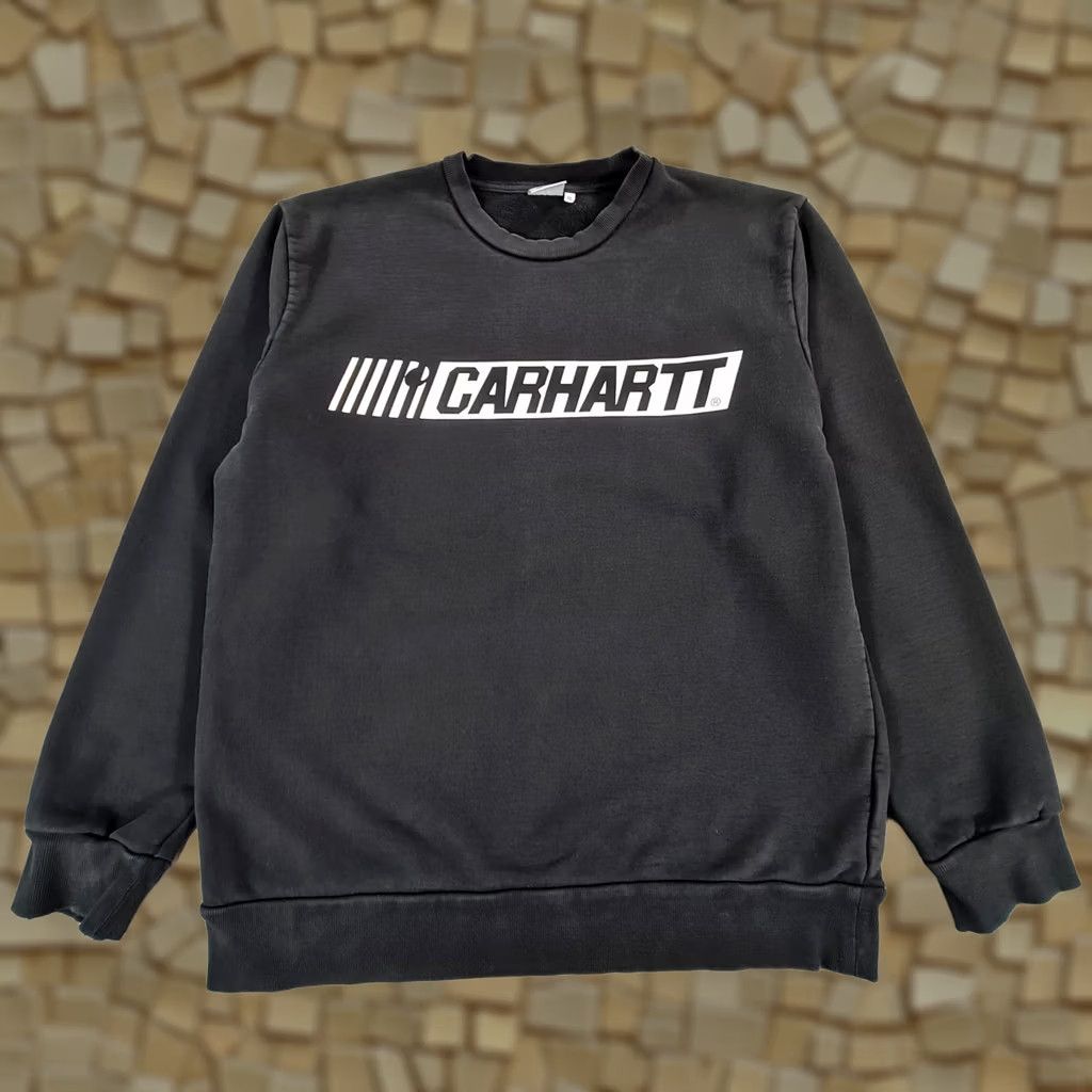 Carhartt Carhartt Mens Sweatshirt Black XL Big Logo Fleece Cart Sweater Size US XL / EU 56 / 4 - 1 Thumbnail