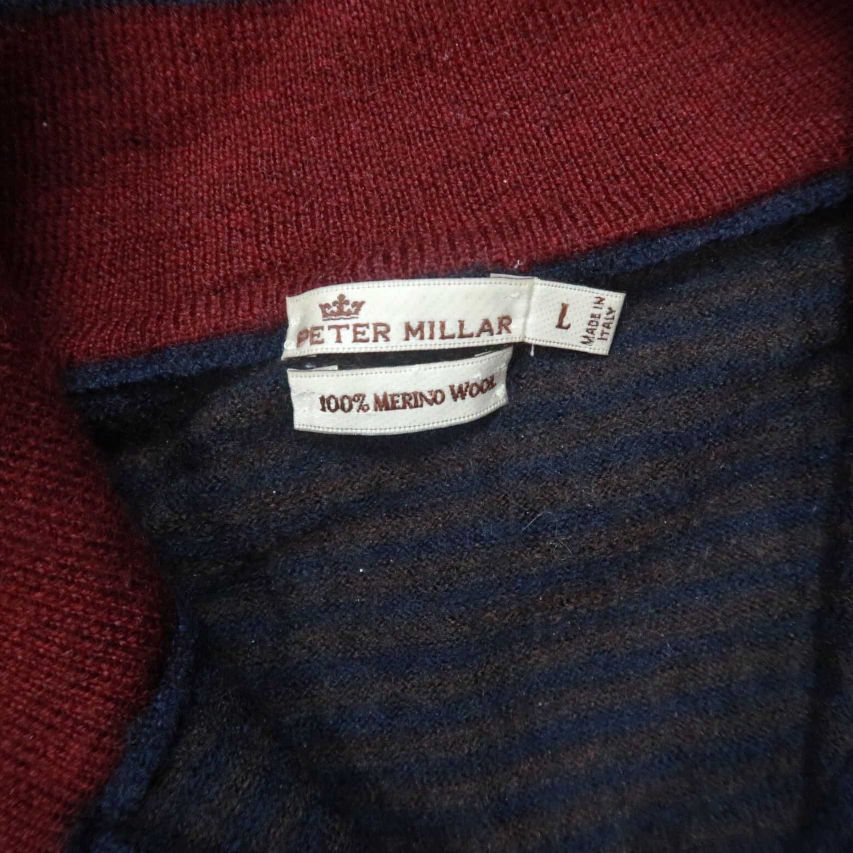 Peter Millar Peter Millar Sweater Mens M Blue Striped Quarter Zip Merino Wool Jumper Size US M / EU 48-50 / 2 - 3 Thumbnail