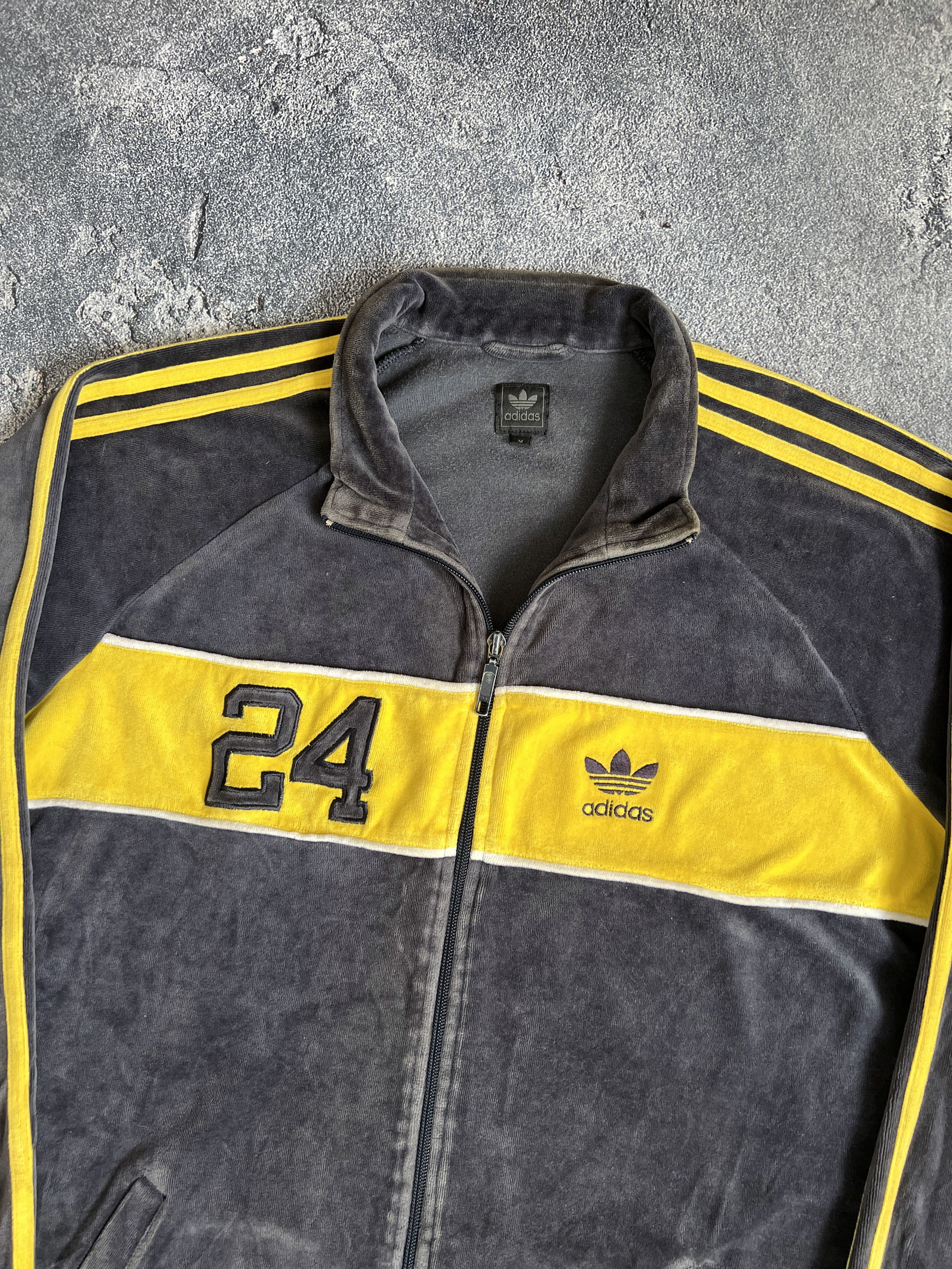 Adidas Vintage ADidas track jacket velvet 24 yellow y2k zip Size US M / EU 48-50 / 2 - 8 Thumbnail