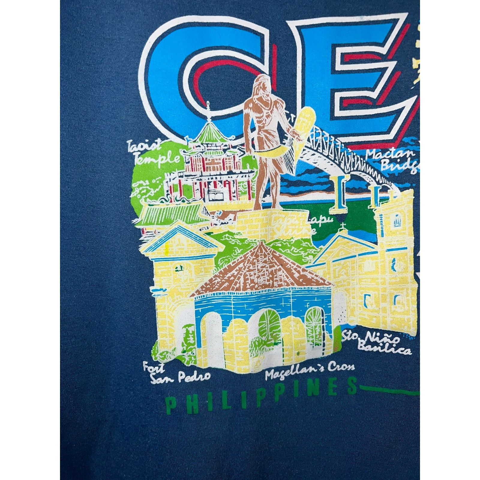 Vintage Vintage Philippines Shirt Cebu Sto. Nino Graphic Blue Tee M Size US M / EU 48-50 / 2 - 2 Thumbnail