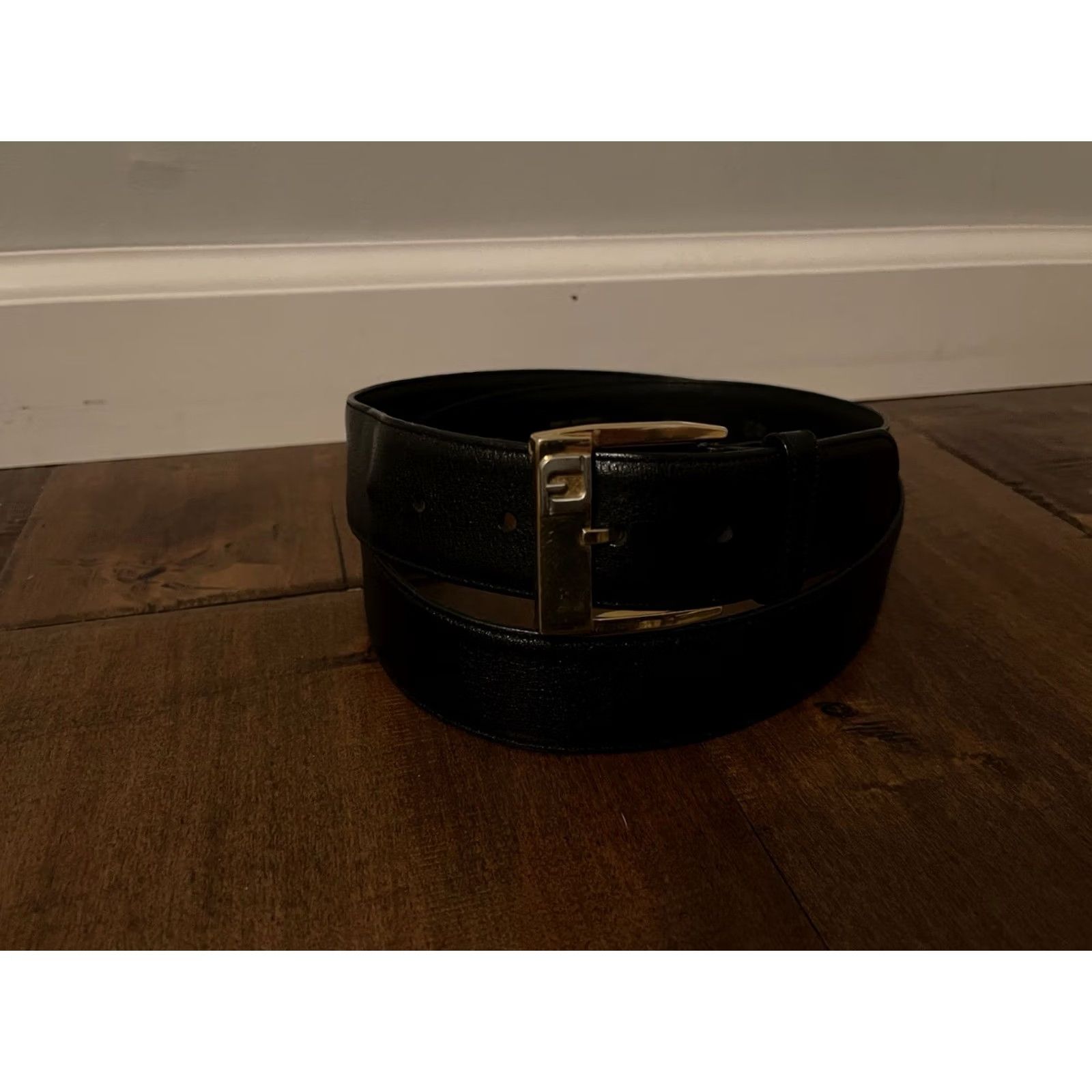 Footjoy FootJoy Black Leather Belt Gold Hardware Analine Cowhide 69351 1.5" Men's 40 Size 40 - 3 Thumbnail