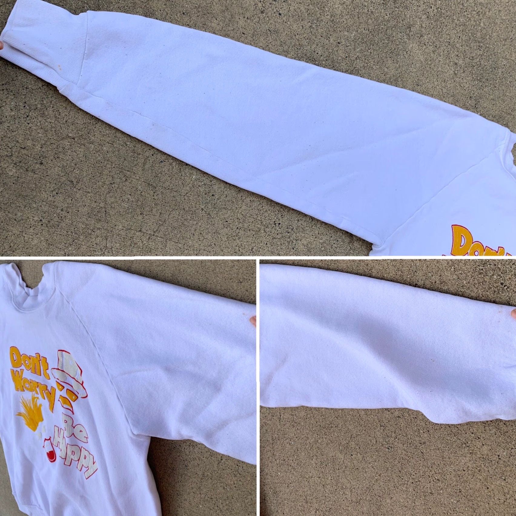 Vintage VINTAGE Don’t Worry Be Happy raglan sweatshirt 80s 90s 1980s Size M Mens White Graphic Sweatshirt Raglan Pullover Jumper Sweater Size US M / EU 48-50 / 2 - 6 Thumbnail