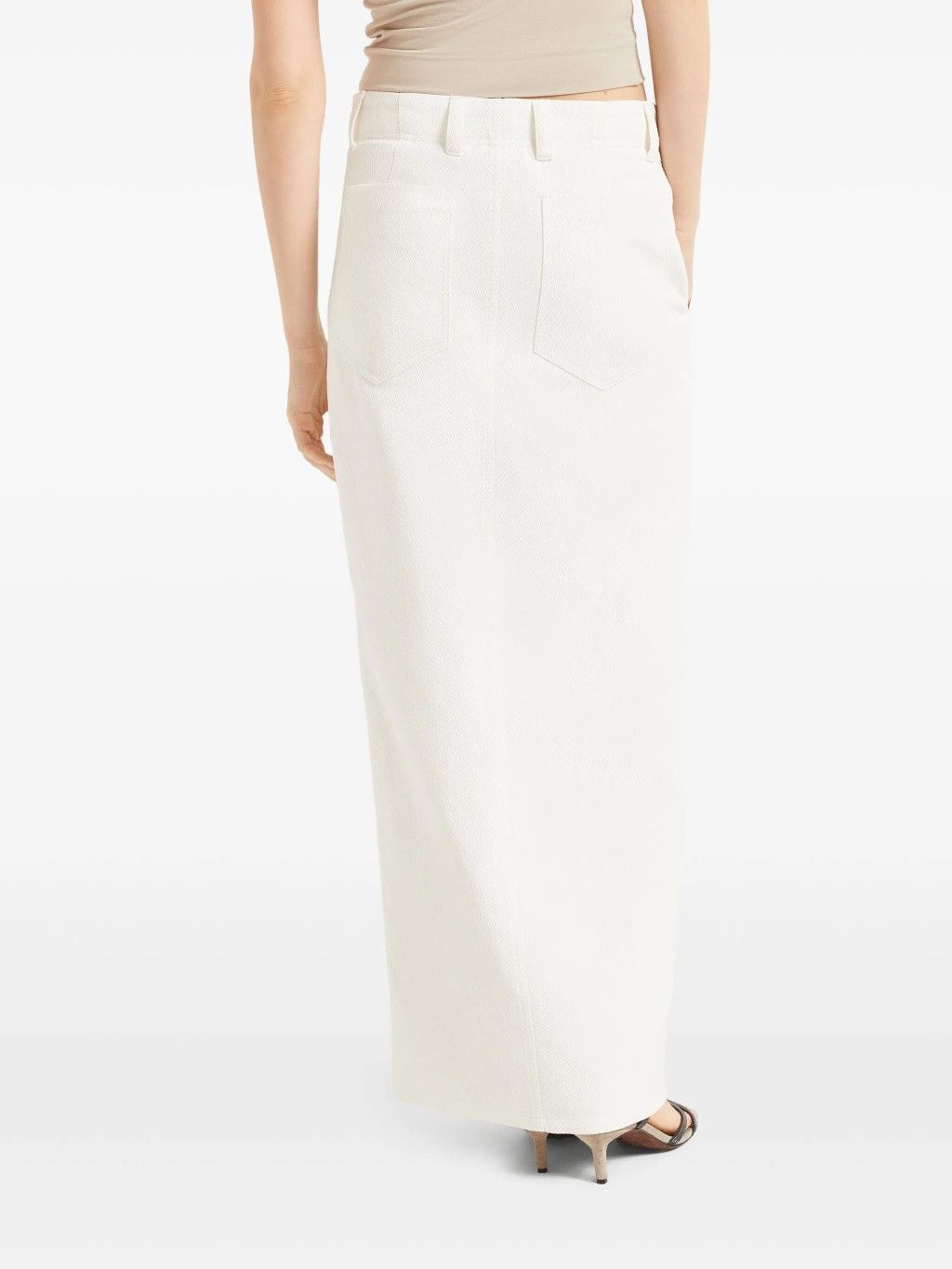 Brunello Cucinelli o1la1rc1a0326 Cavalry Chinos Skirt in White Size 25" / US 0 / IT 36 - 4 Thumbnail