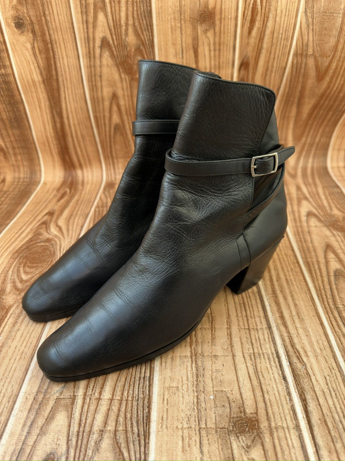 Saint Laurent Paris × Yves Saint Laurent Saint Laurent Leather Cowboy Boots Size US 7.5 / IT 37.5 - 1 Thumbnail
