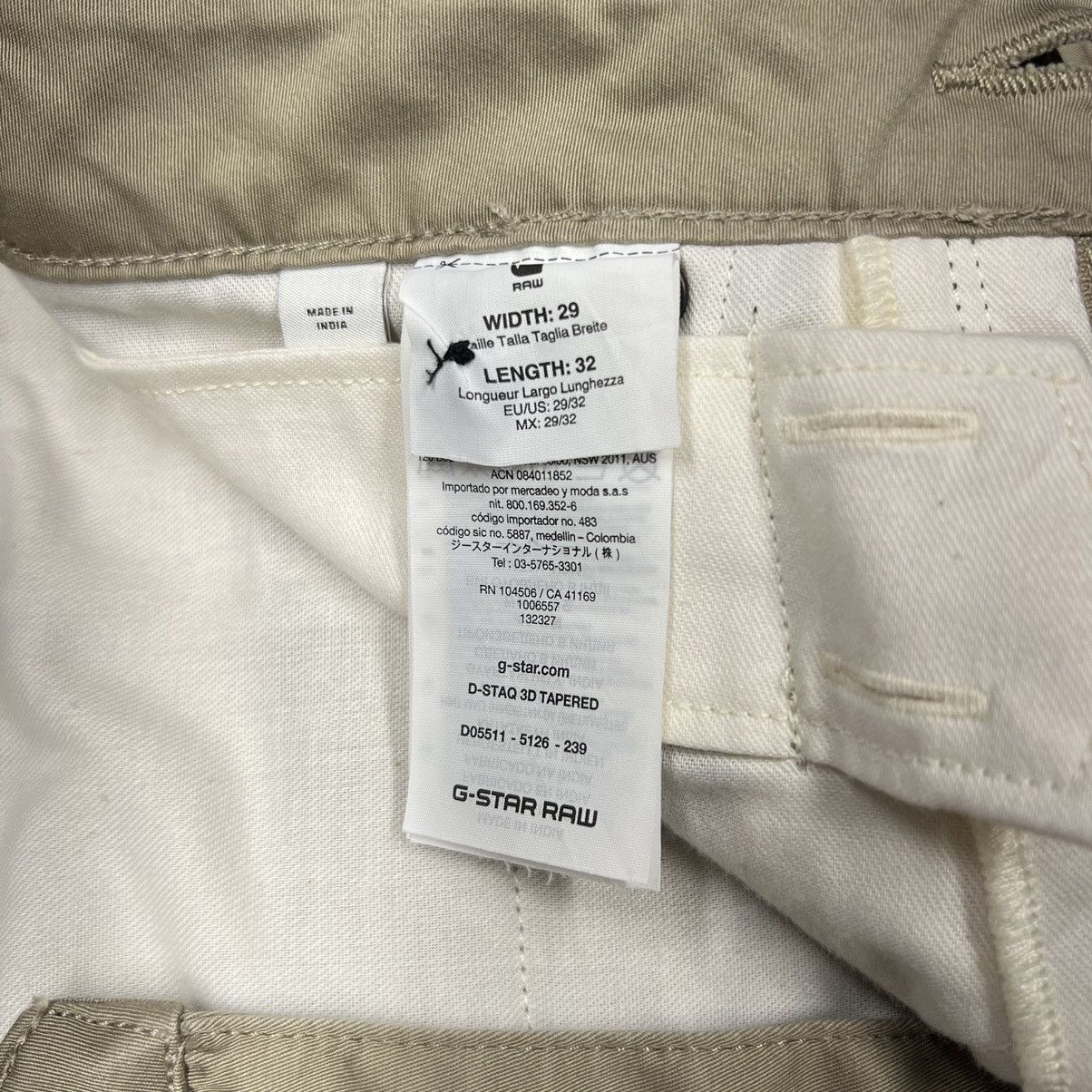 G-Star G Star Pants Khaki Straight Tapered D-Staq 3D Button Pocket Size US 29 - 9 Thumbnail