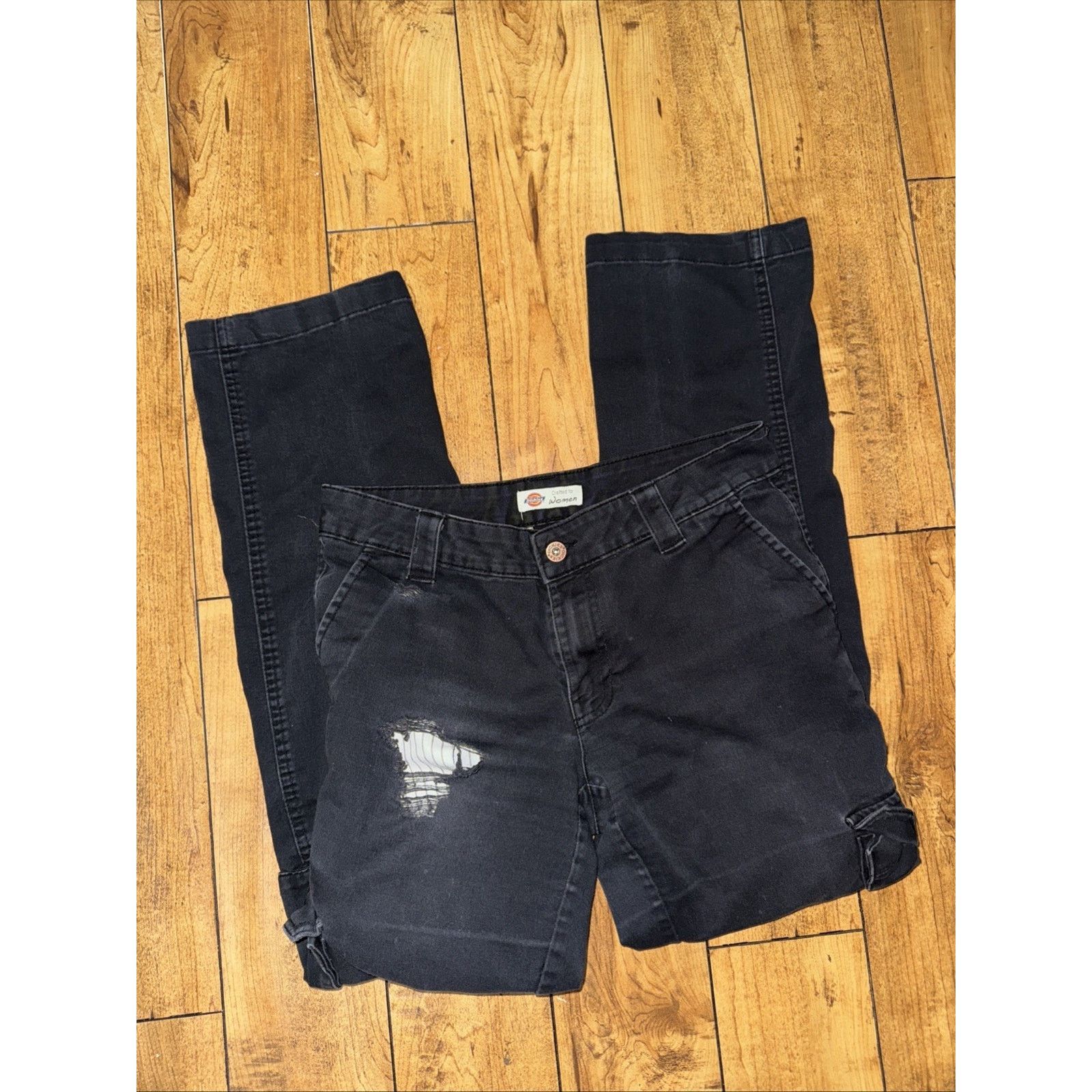 Dickies Woman’s Dickies Cargo Pants Black 32x30 Distressed Size US 32 / EU 48 - 3 Thumbnail
