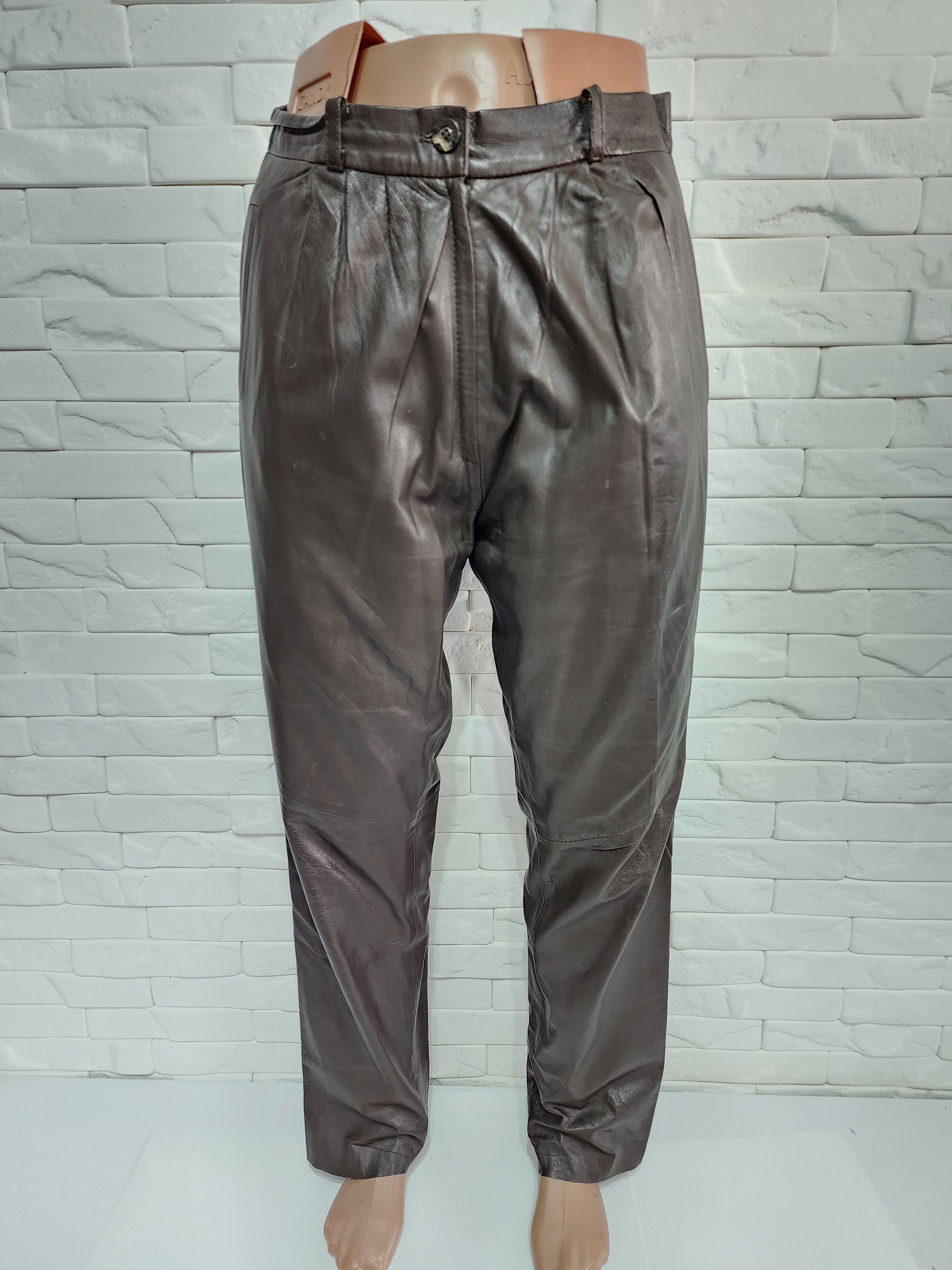 Other Brown women's leather pants with pockets. Size 30" / US 8 / IT 44 - 1 Thumbnail
