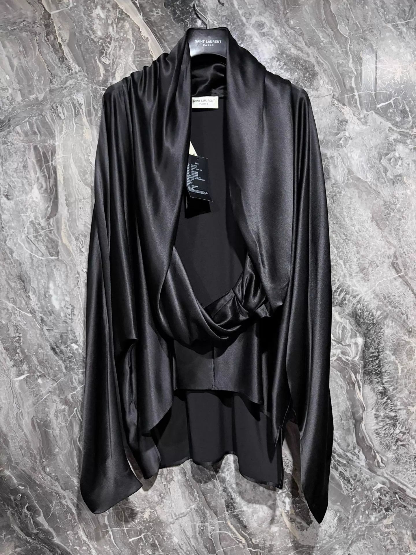 Saint Laurent Paris Saint Laurent 23FW Draped Satin Shirt XXL new Size US XXL / EU 58 / 5 - 1 Thumbnail