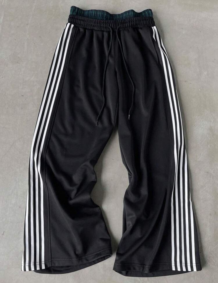 Japanese Brand DRIP Wide Leg Stripe Y2K Sweatpants Size US 31 - 1 Thumbnail