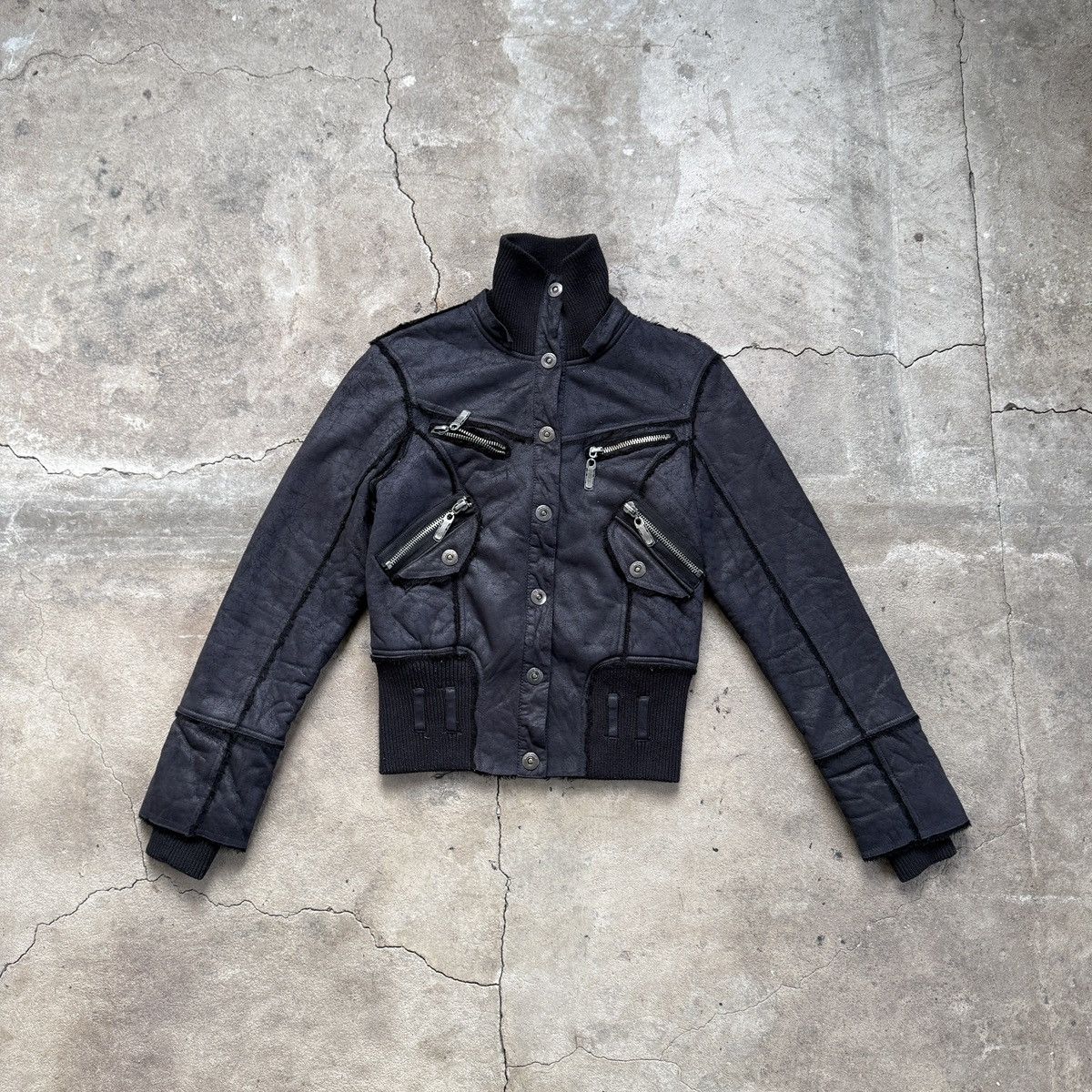 Hysteric Glamour Black faux suede leather zip-up bomber jacket Size M / US 6-8 / IT 42-44 - 1 Thumbnail