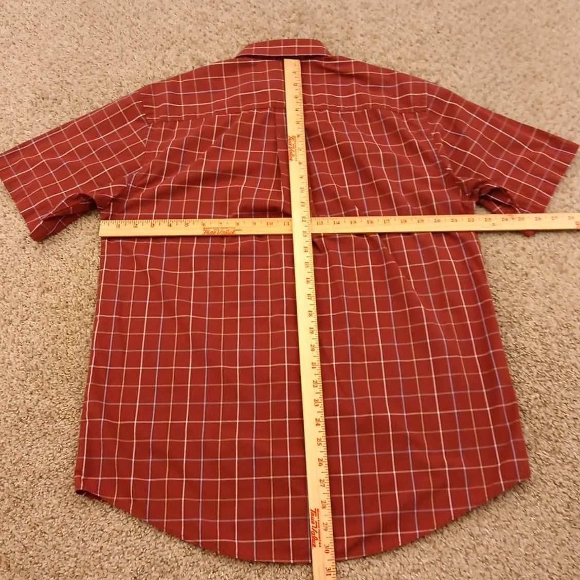 Van Heusen Van Heusen Shirt Mens M Orange Plaid Short Sleeve Button-Down Collared Size US M / EU 48-50 / 2 - 6 Thumbnail