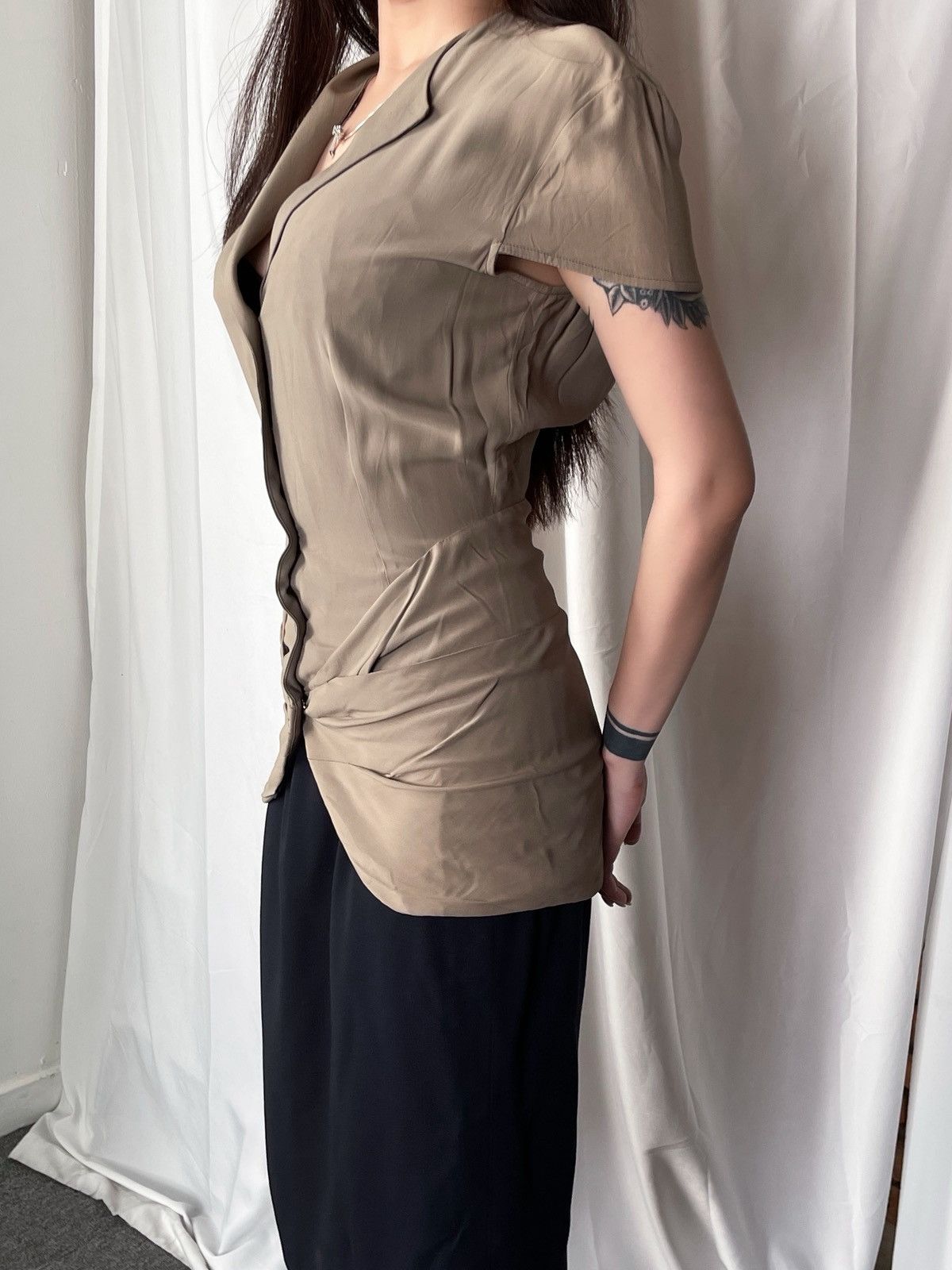 Giorgio Armani 80s Mani by Giorgio Armani longline pleated-waist blazer Size S / US 4 / IT 40 - 2 Thumbnail