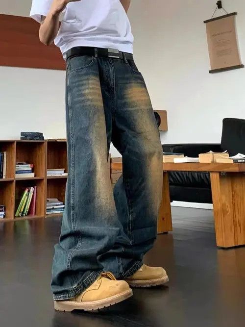Japanese Brand Washed distressed straight jeans Size US 32 / EU 48 - 2 Thumbnail