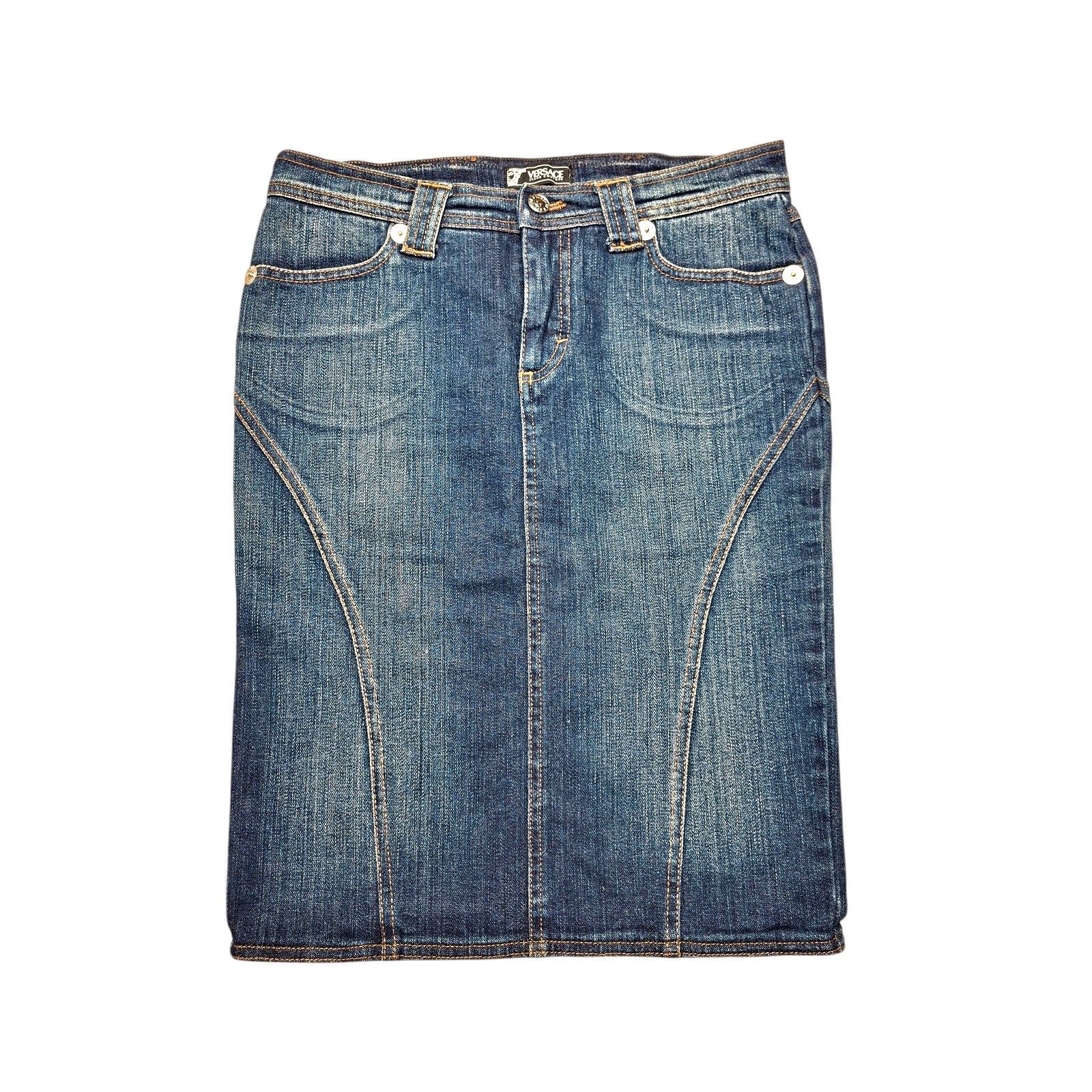 Versace Jeans Couture VTG 00s Versace Jeans Couture VJC Denim Skirt Archive Size 30" / US 8 / IT 44 - 7 Thumbnail
