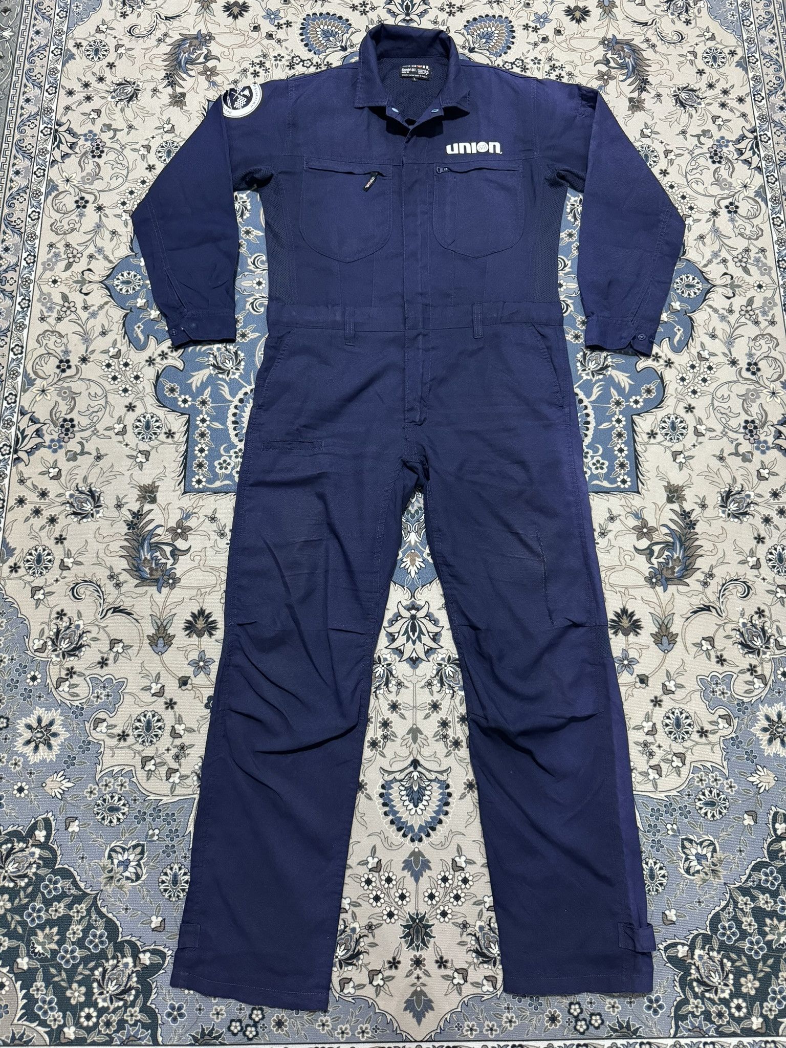 Harley Davidson × Sports Specialties Vintage Rare Union 76 Lubricants Checked Flag Coverall Size US 36 / EU 52 - 3 Thumbnail