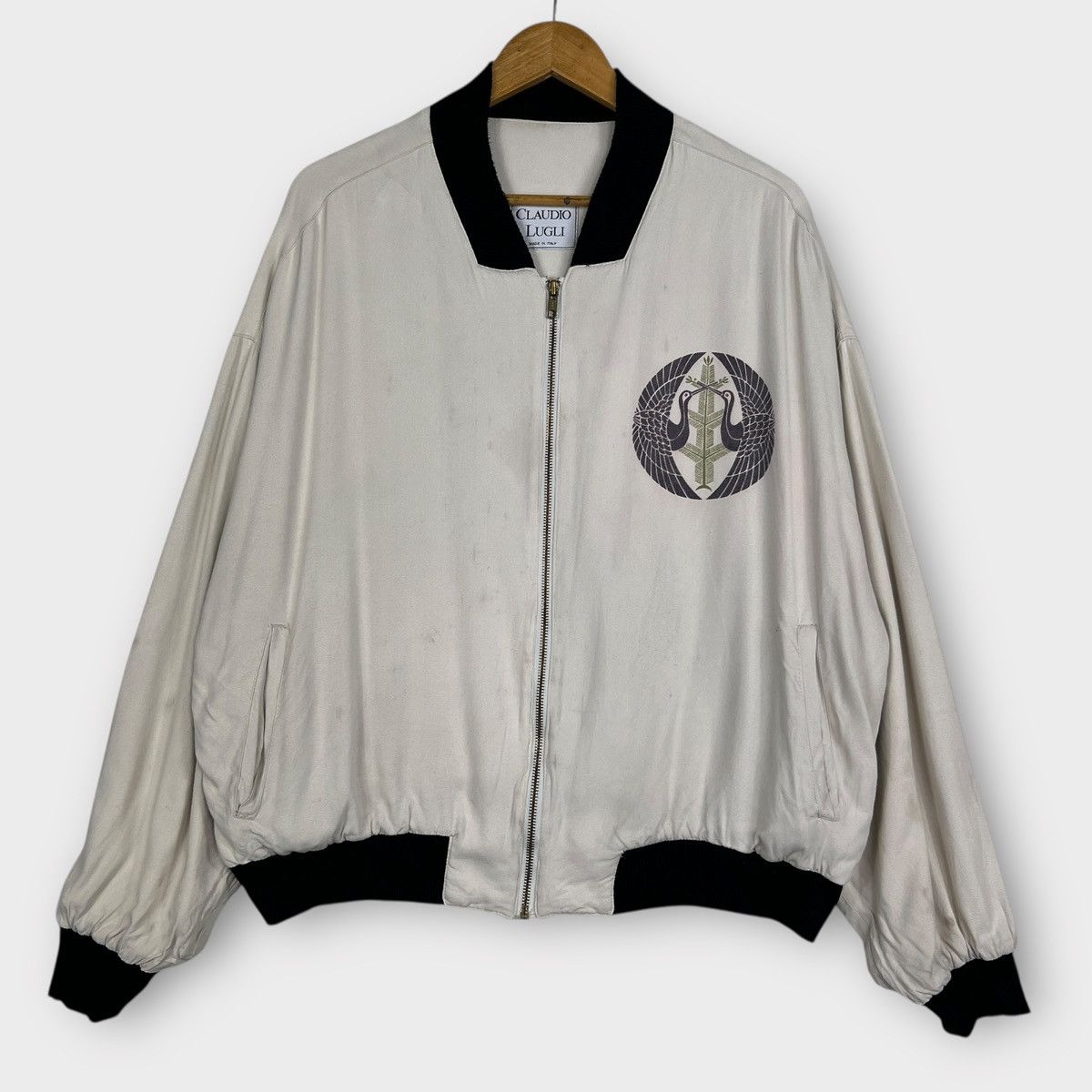 Other 🔥 Vintage Claudio lugli Rayon Bomber Jacket Made In Italy Size US L / EU 52-54 / 3 - 1 Thumbnail