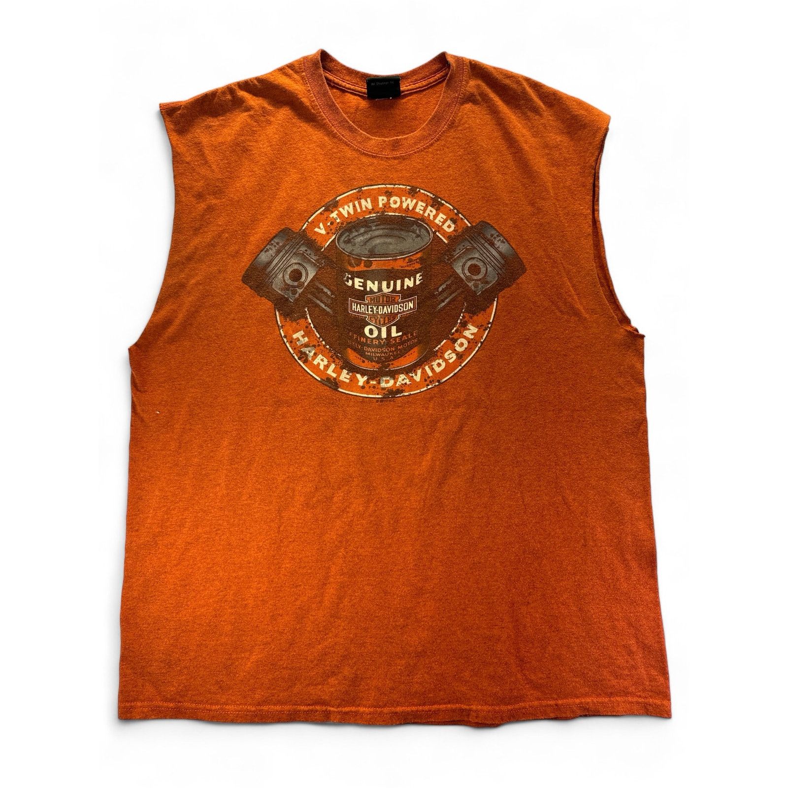 Harley Davidson Harley Davidson Biker Sleeveless Graphic Tee Orange Men sz L Size US L / EU 52-54 / 3 - 1 Thumbnail