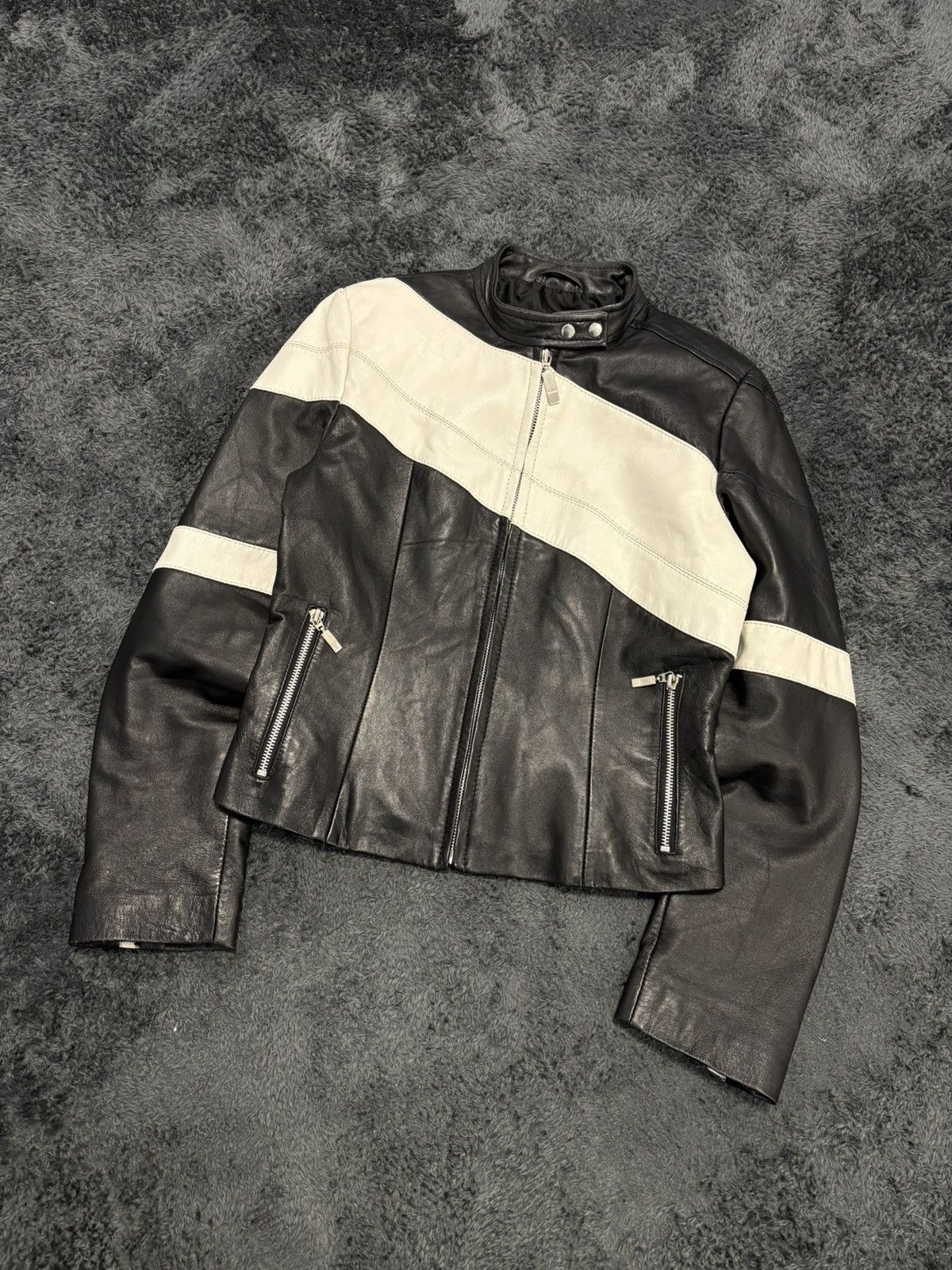 Japanese Brand Vintage Dakota Real Leather Racing Jacket Size M / US 6-8 / IT 42-44 - 1 Thumbnail