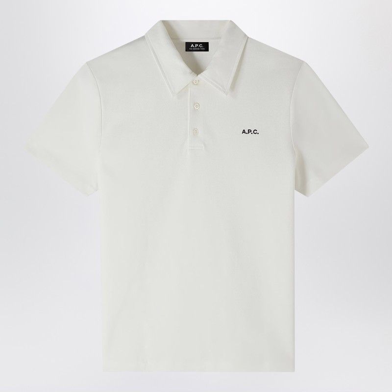 A.P.C. White Short-Sleeved Polo Shirt With Logo Embroidery