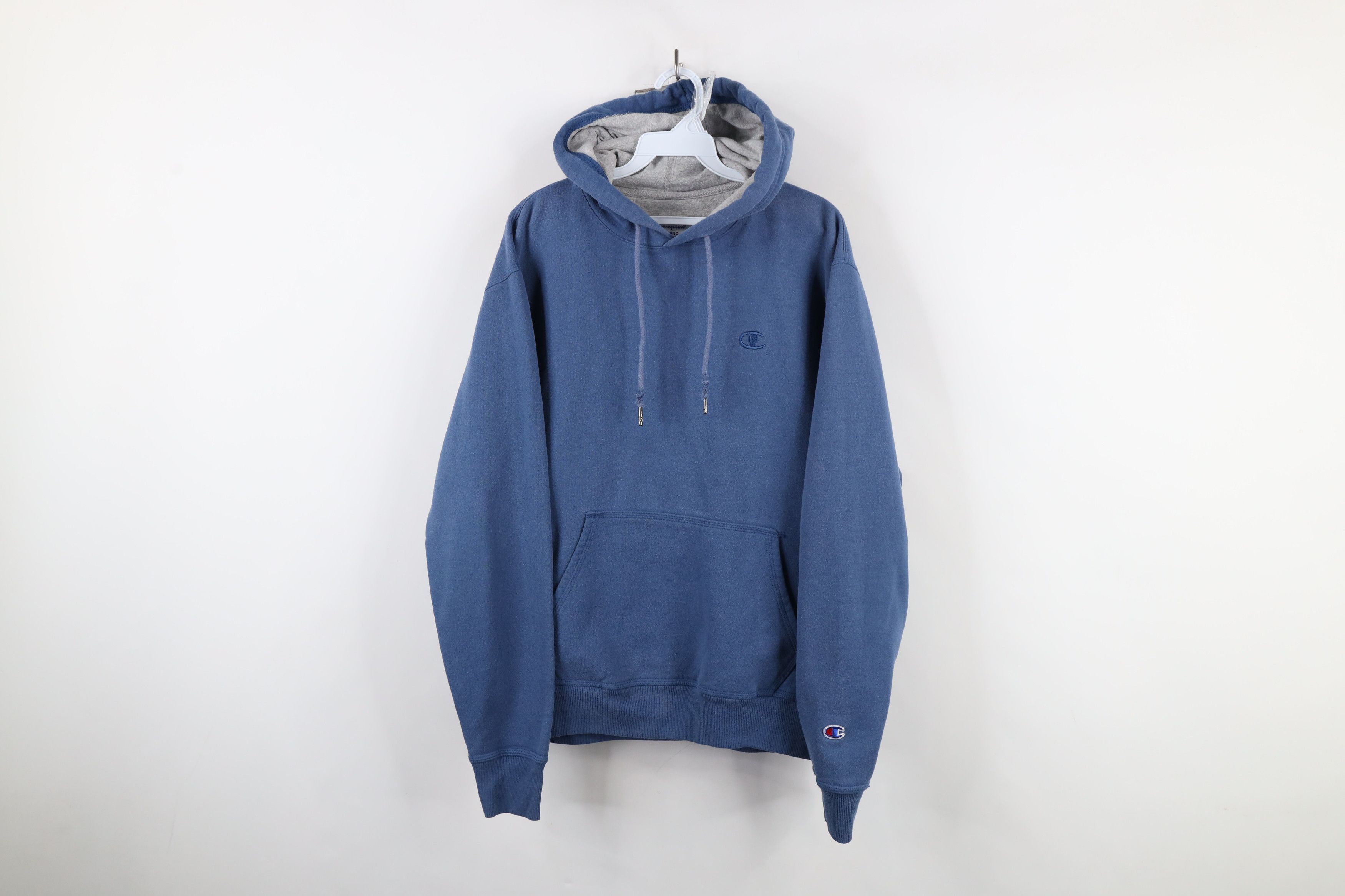 Champion × Vintage Vintage Champion Sun Faded Monochrome Hoodie Sweatshirt Blue Size US M / EU 48-50 / 2 - 1 Thumbnail