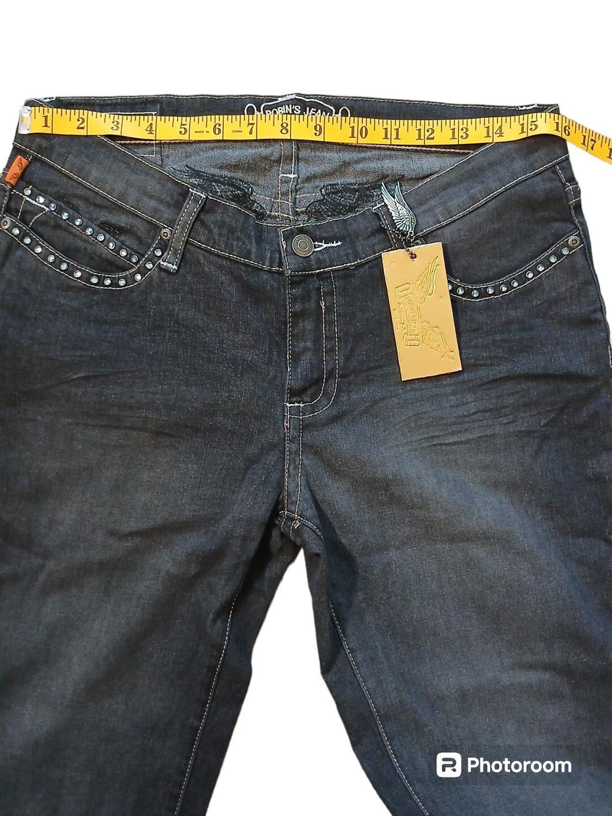Robins Jeans ROBIN'S JEAN 32"x32" Blak Garbot Women's Angel Wings NWT Size 32" / US 10 / IT 46 - 5 Thumbnail