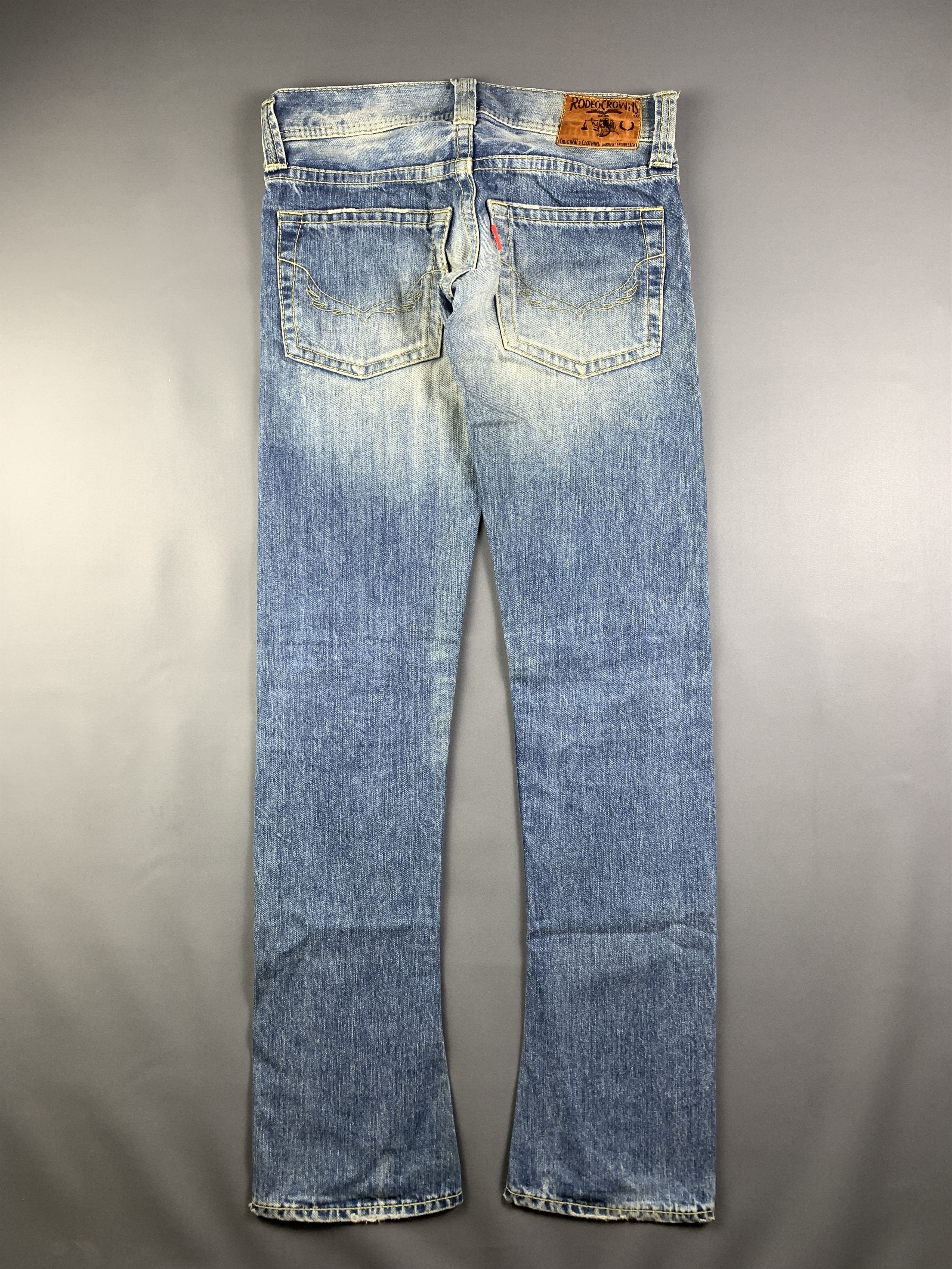 Japanese Brand Rodeo Crowns Washed Blue Lowrise Engineered Jeans (31) Size 31" - 4 Thumbnail