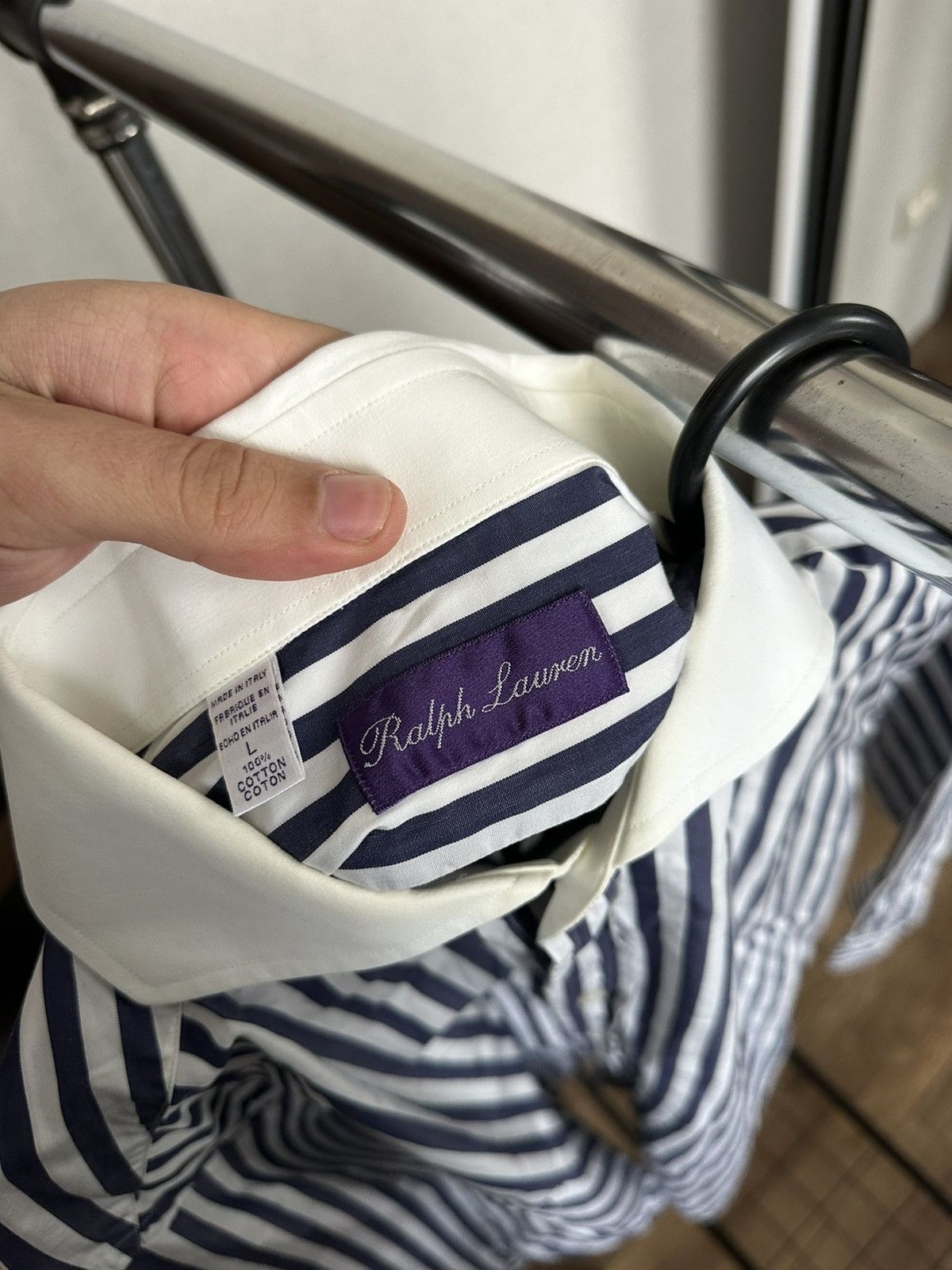 Ralph Lauren Purple Label Polo Ralph Lauren Purple Label Shirt Button Up L/S Striped Size US L / EU 52-54 / 3 - 10 Thumbnail