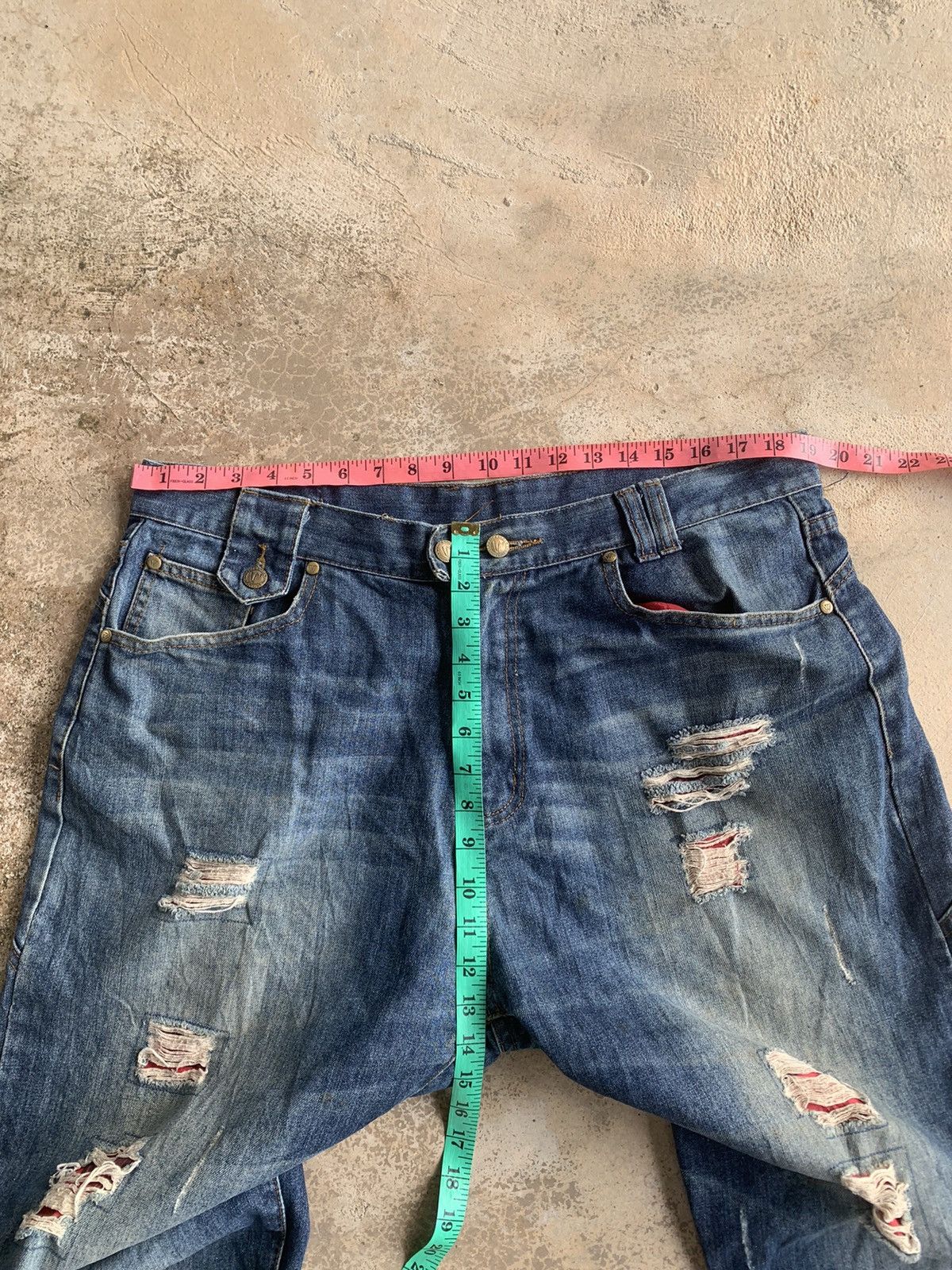 If Six Was Nine Distressed Denim Baggy Jeans Size US 38 / EU 54 - 9 Thumbnail