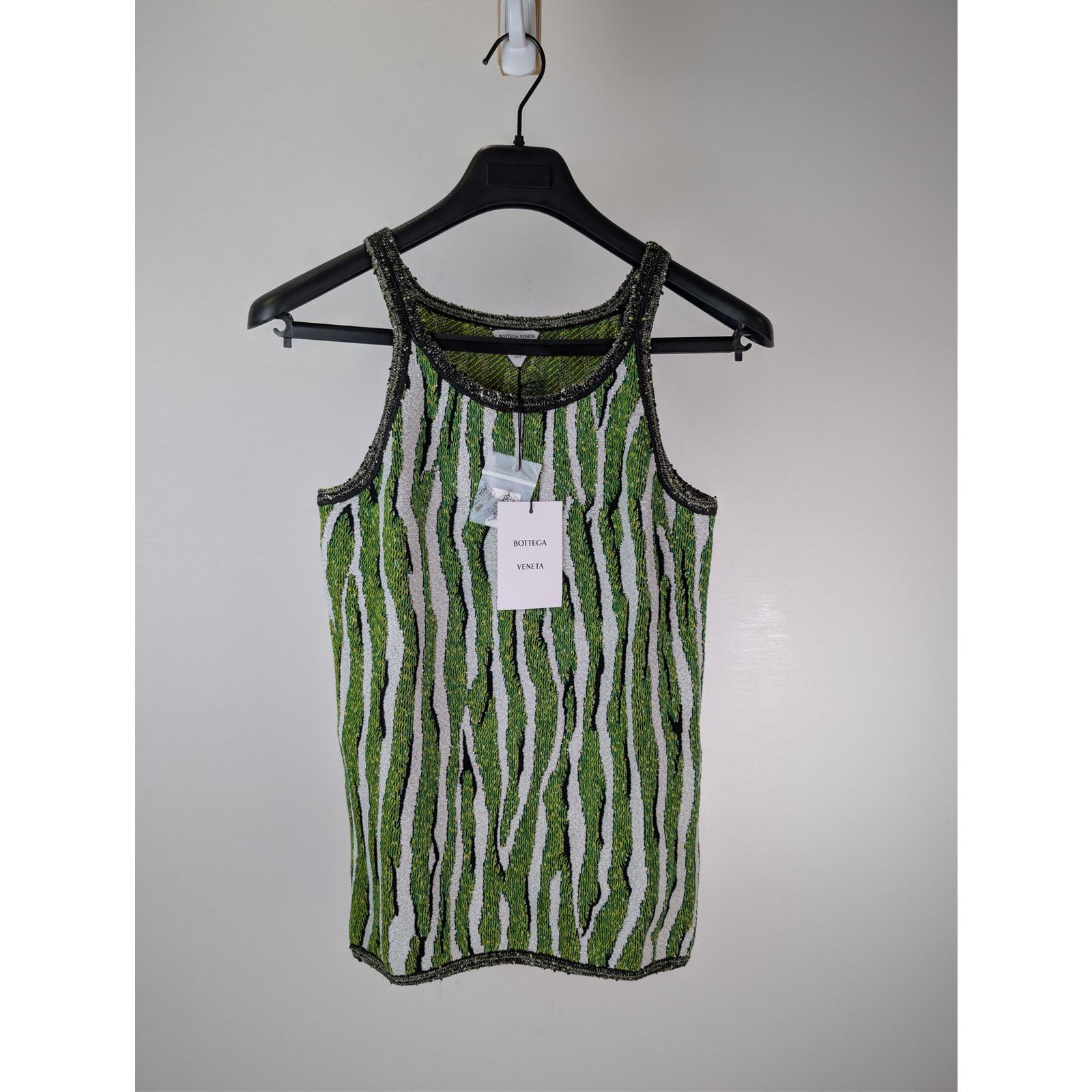 Bottega Veneta o1rshd1 Animal Jacquard Tank Top in Green / White Size US S / EU 44-46 / 1 - 1 Thumbnail
