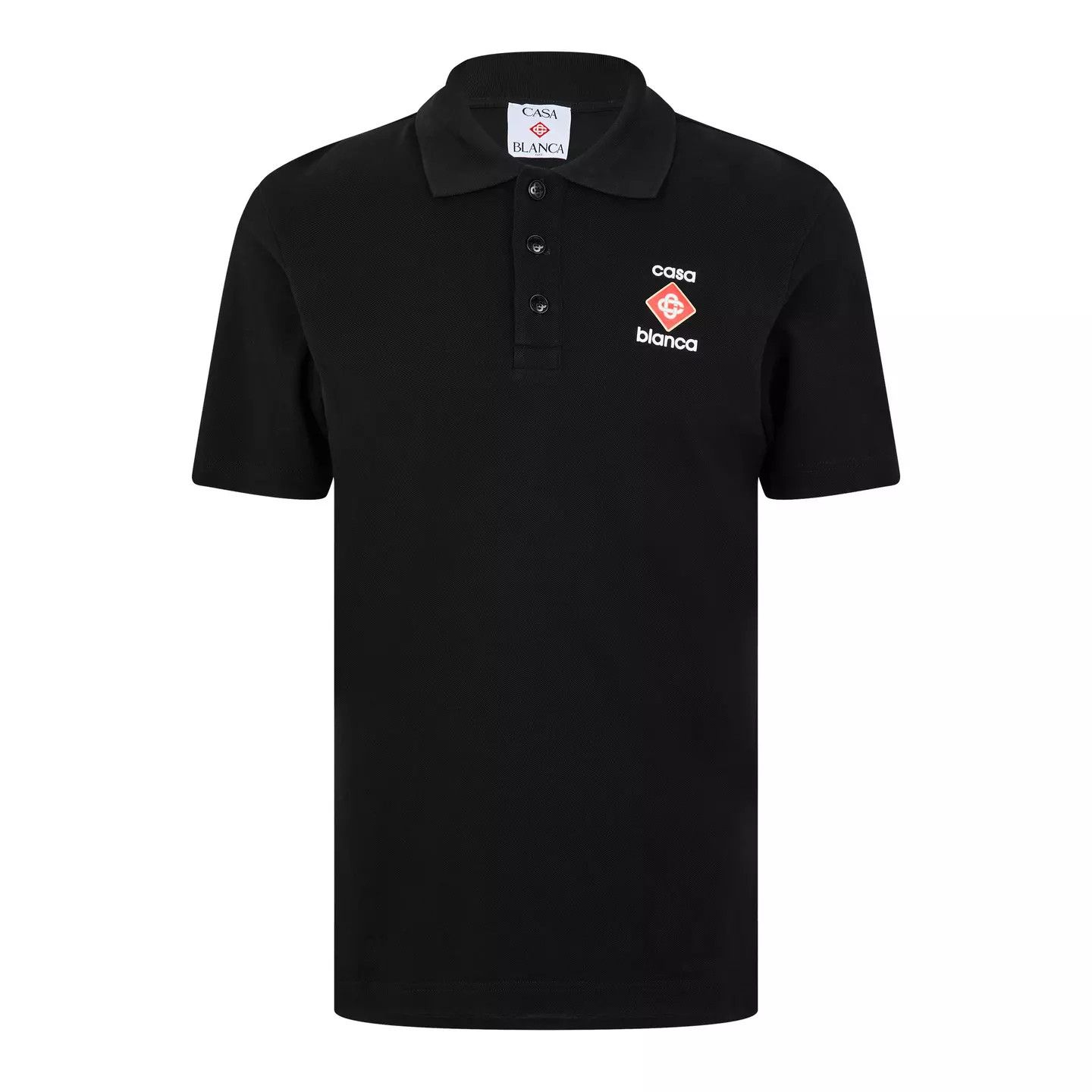 Casablanca o1g2r1mq0426 Logo Piqué Polo Shirt in Black Size US XS / EU 42 / 0 - 1 Thumbnail