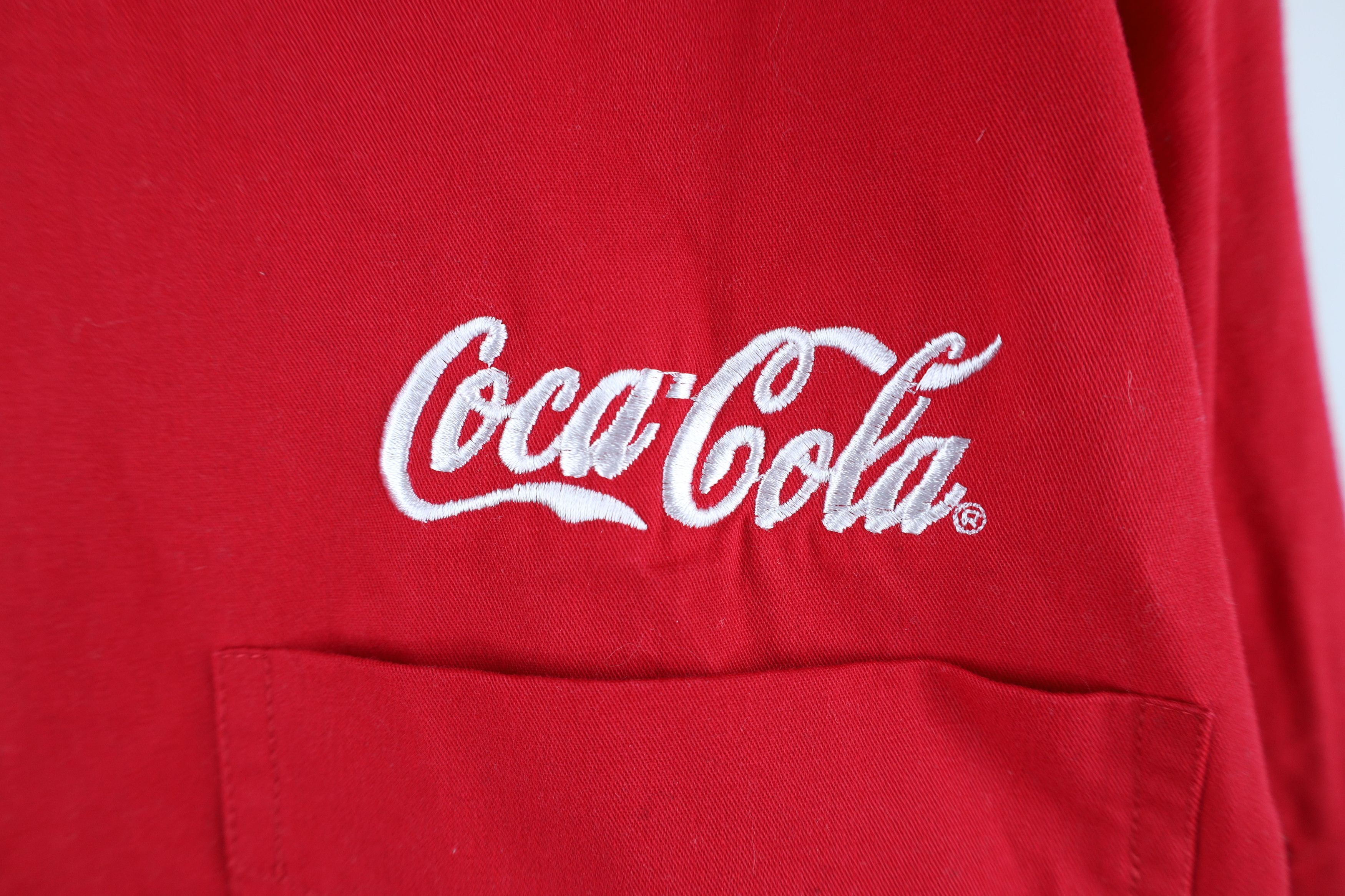 Vintage Vintage 90s Out Script Coca Cola Collared Button Down Shirt Size US L / EU 52-54 / 3 - 4 Thumbnail