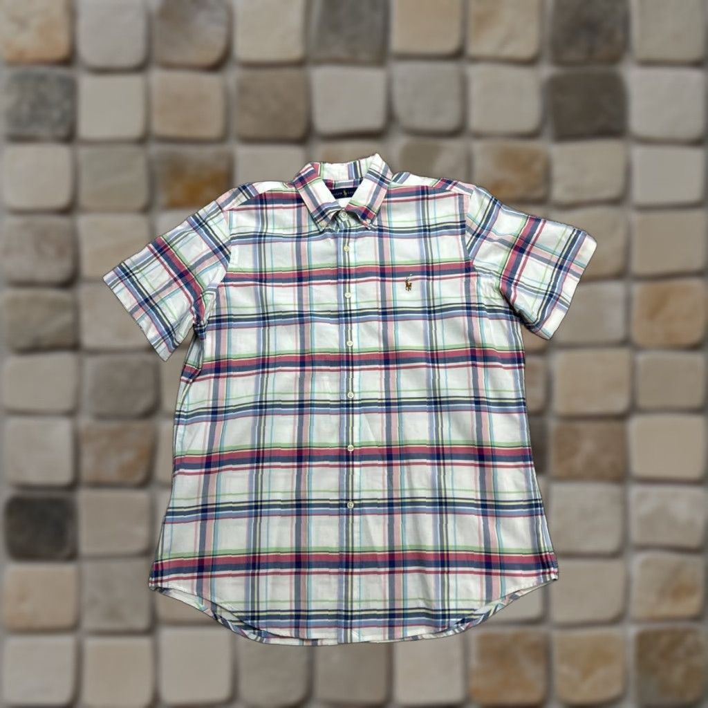 Ralph Lauren Ralph Lauren Shirt Mens Large White Red Blue Cotton Button Up Shirt - Ralph Lauren Button-Down Collar Mens Casual Cotton Plaid Long Sleeve Size US L / EU 52-54 / 3 - 1 Thumbnail