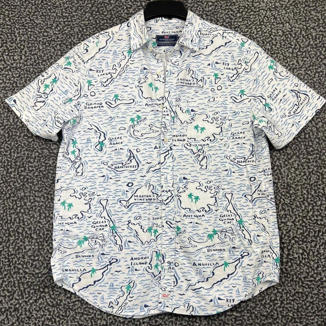 Vineyard Vines Vineyard Vines Button Down Shirt Men White Island Map M Size US M / EU 48-50 / 2 - 1 Thumbnail