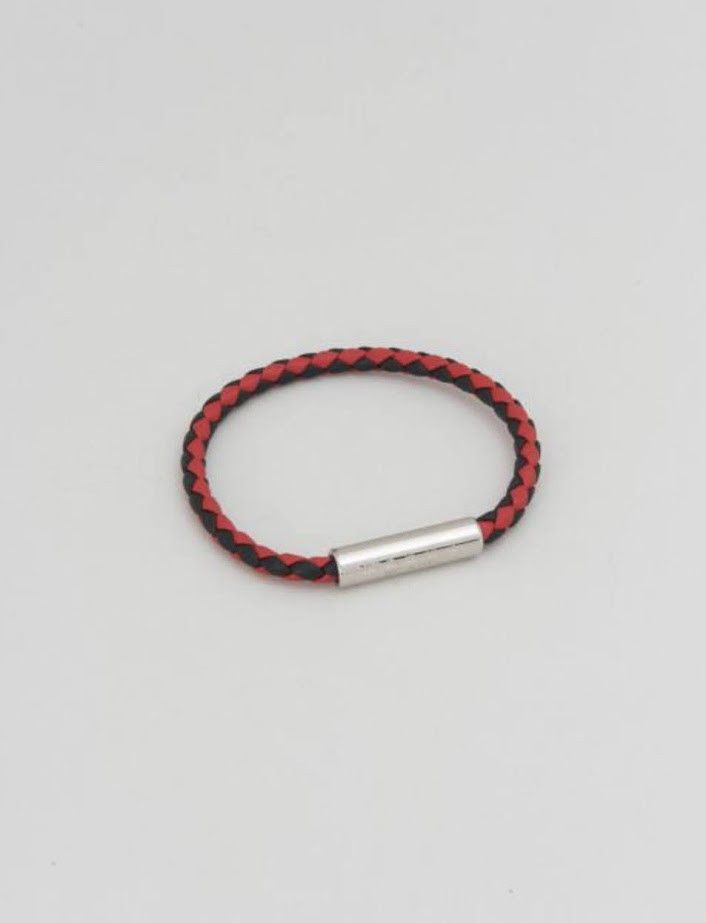 image of Marni O1W1Db10524 Size-Os Leather Bracelet In Black/red, Women's
