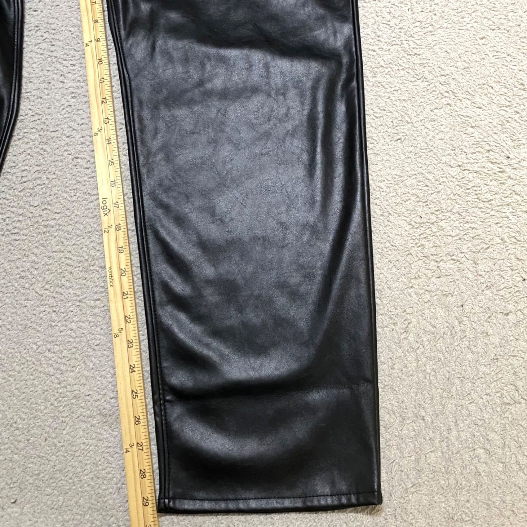 Old Navy Old Navy Pants Womens 16 Black High-Rise Faux Leather Straight Ankle Regular Size 16 Black Size 38" / US 16 / IT 52 - 6 Thumbnail
